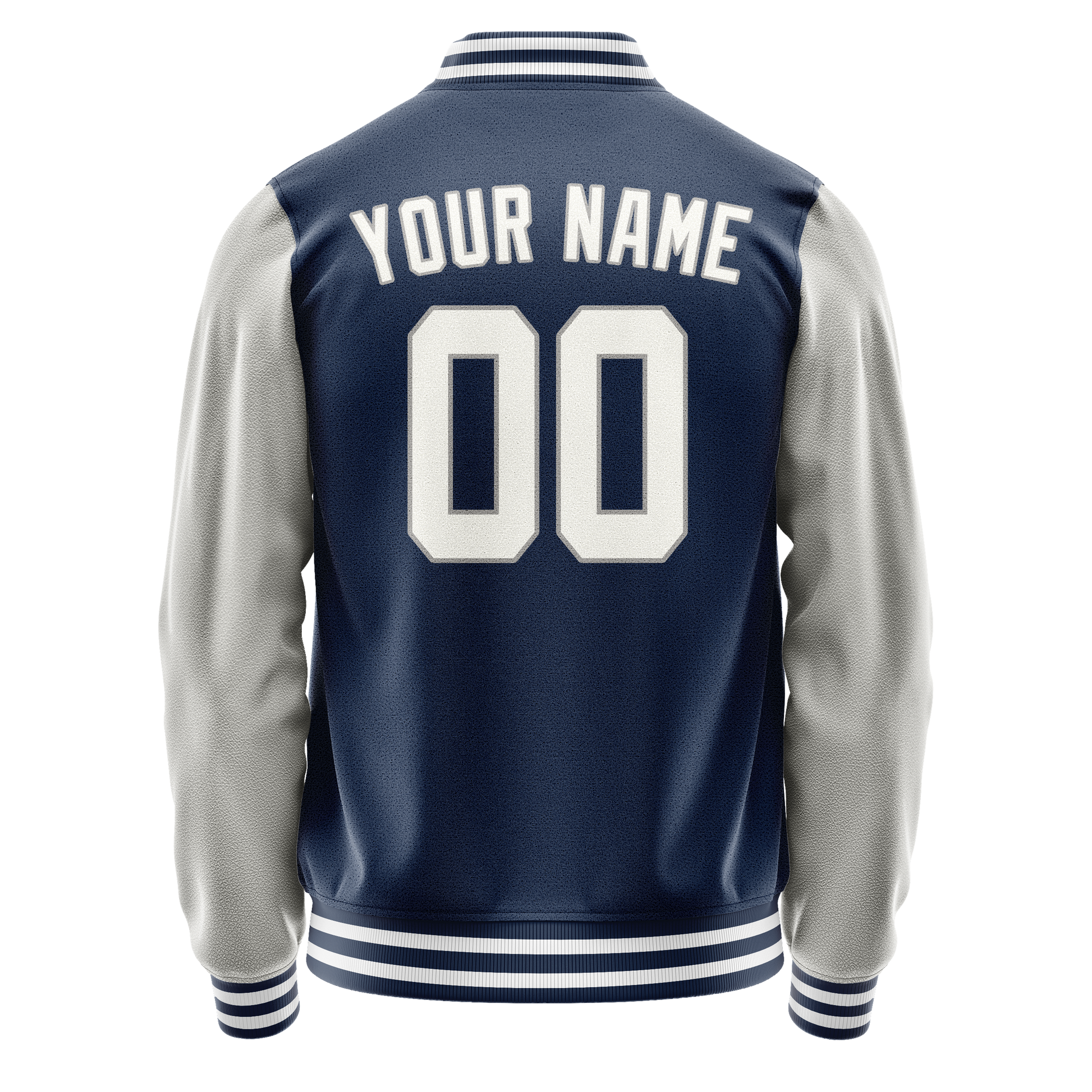 Custom Royal Gray Solid Color Varsity Letterman Jacket JA02240617XF543