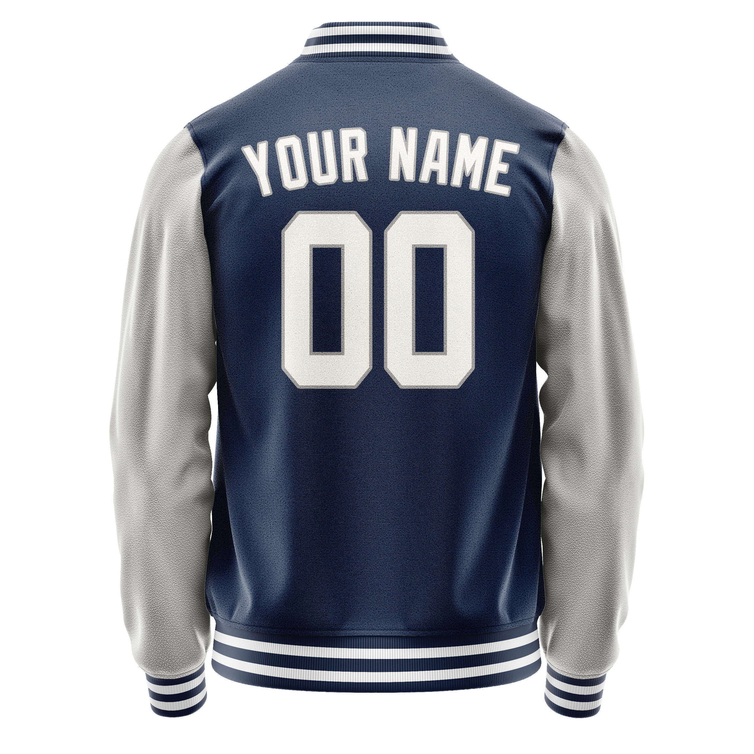 Custom Royal Gray Solid Color Varsity Letterman Jacket JA02240617XF543