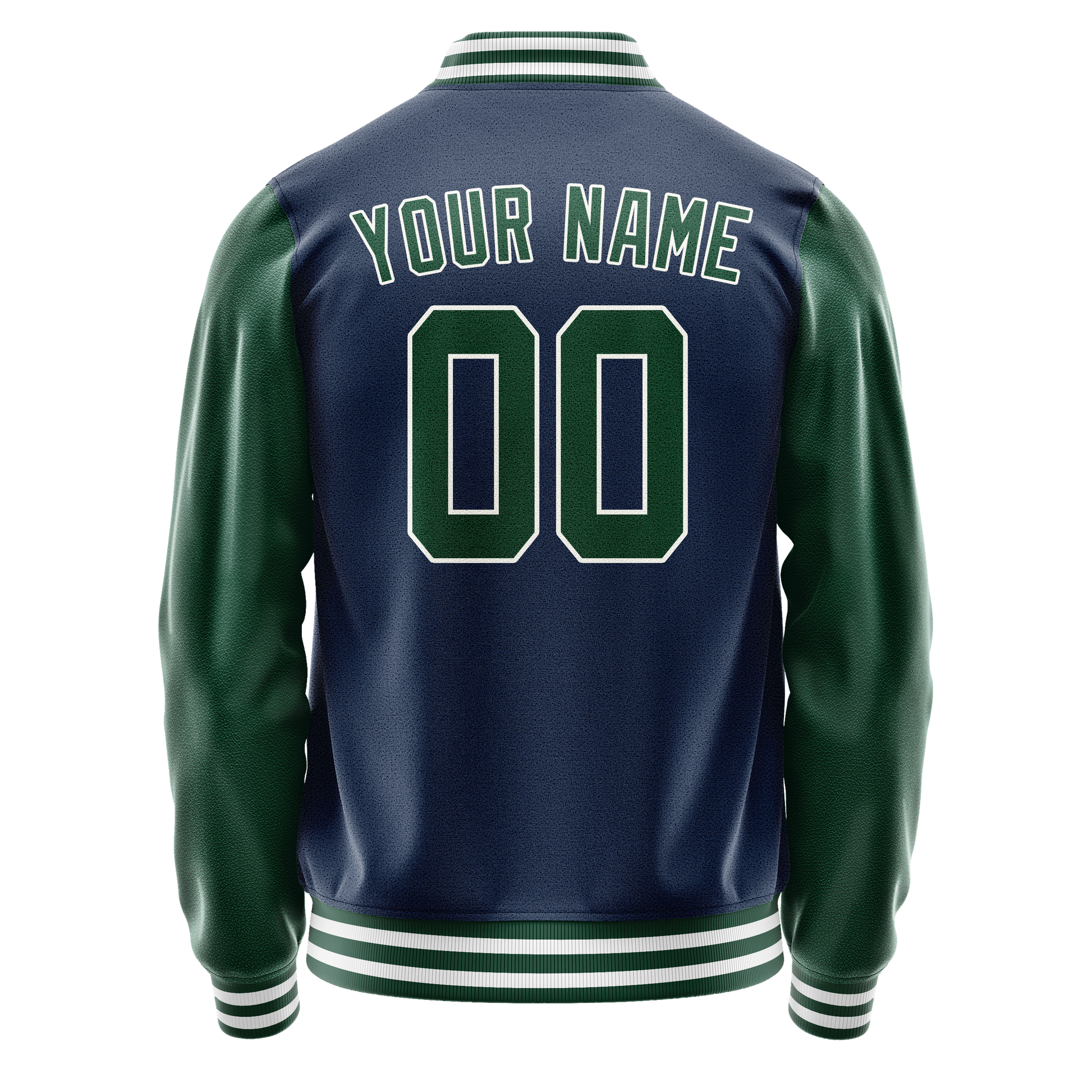 Custom Royal Kelly-Green Solid Color Varsity Letterman Jacket JA02240617XF539