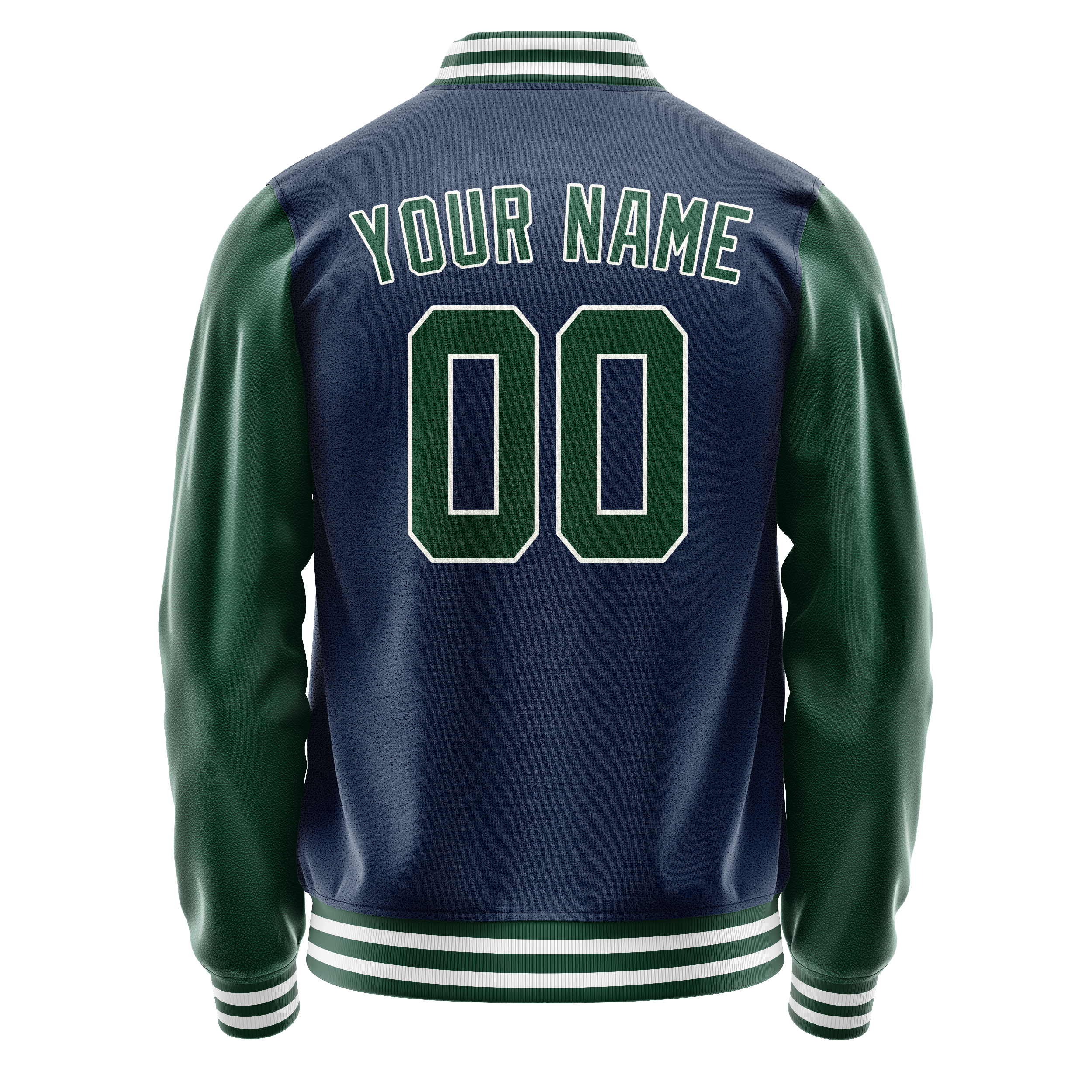 Custom Royal Kelly-Green Solid Color Varsity Letterman Jacket JA02240617XF539