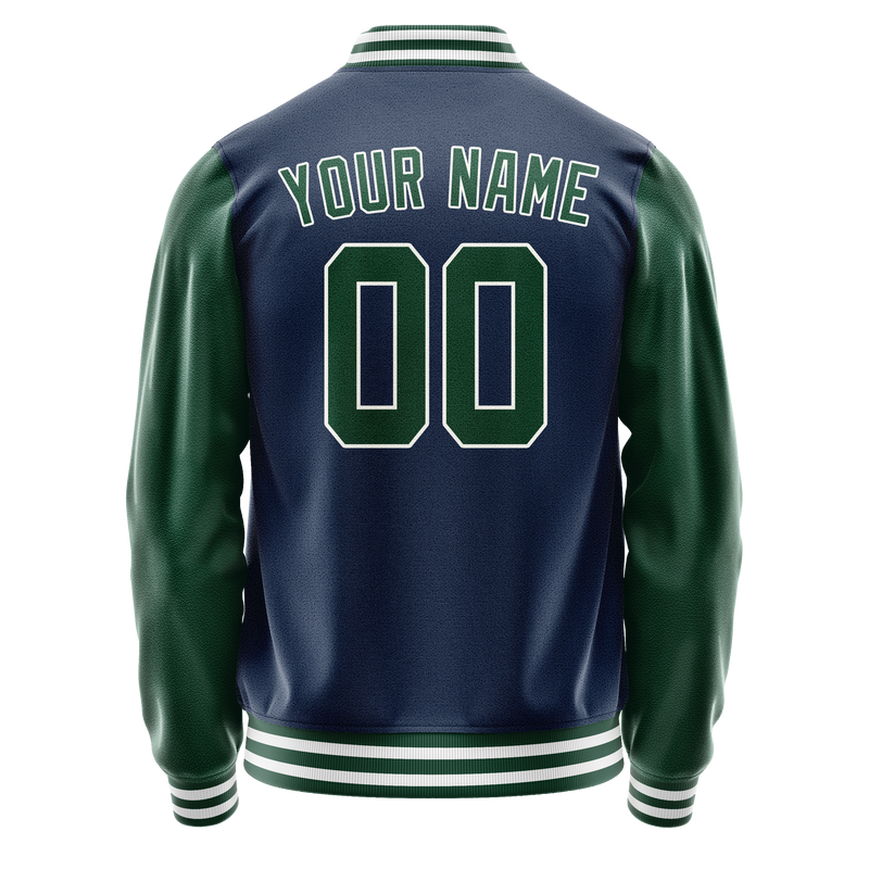 Custom Royal Kelly-Green Solid Color Varsity Letterman Jacket JA02240617XF539