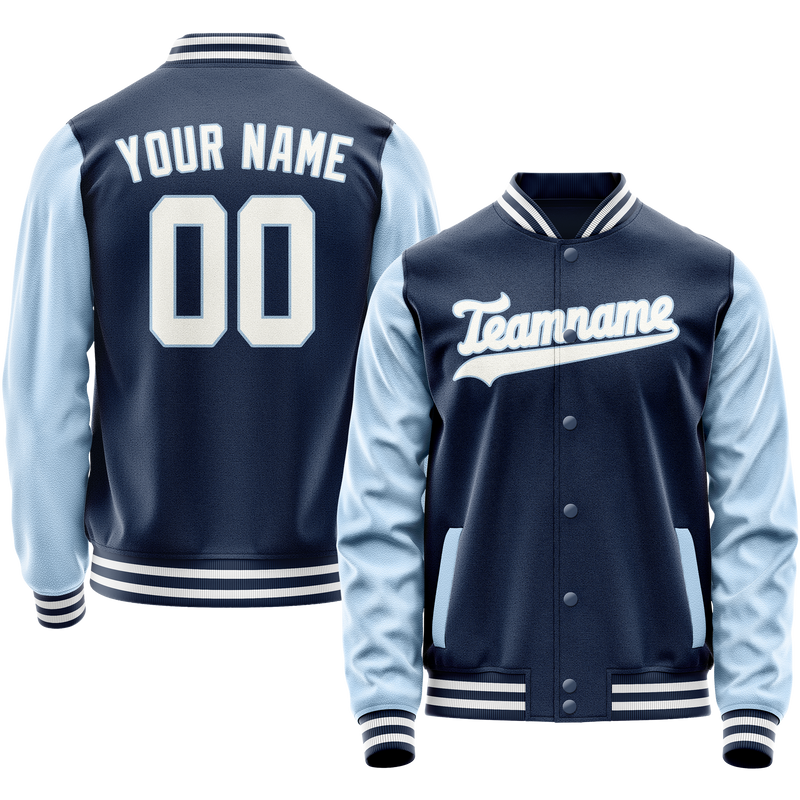 Custom Royal Light-Blue Solid Color Varsity Letterman Jacket JA02240617XF538