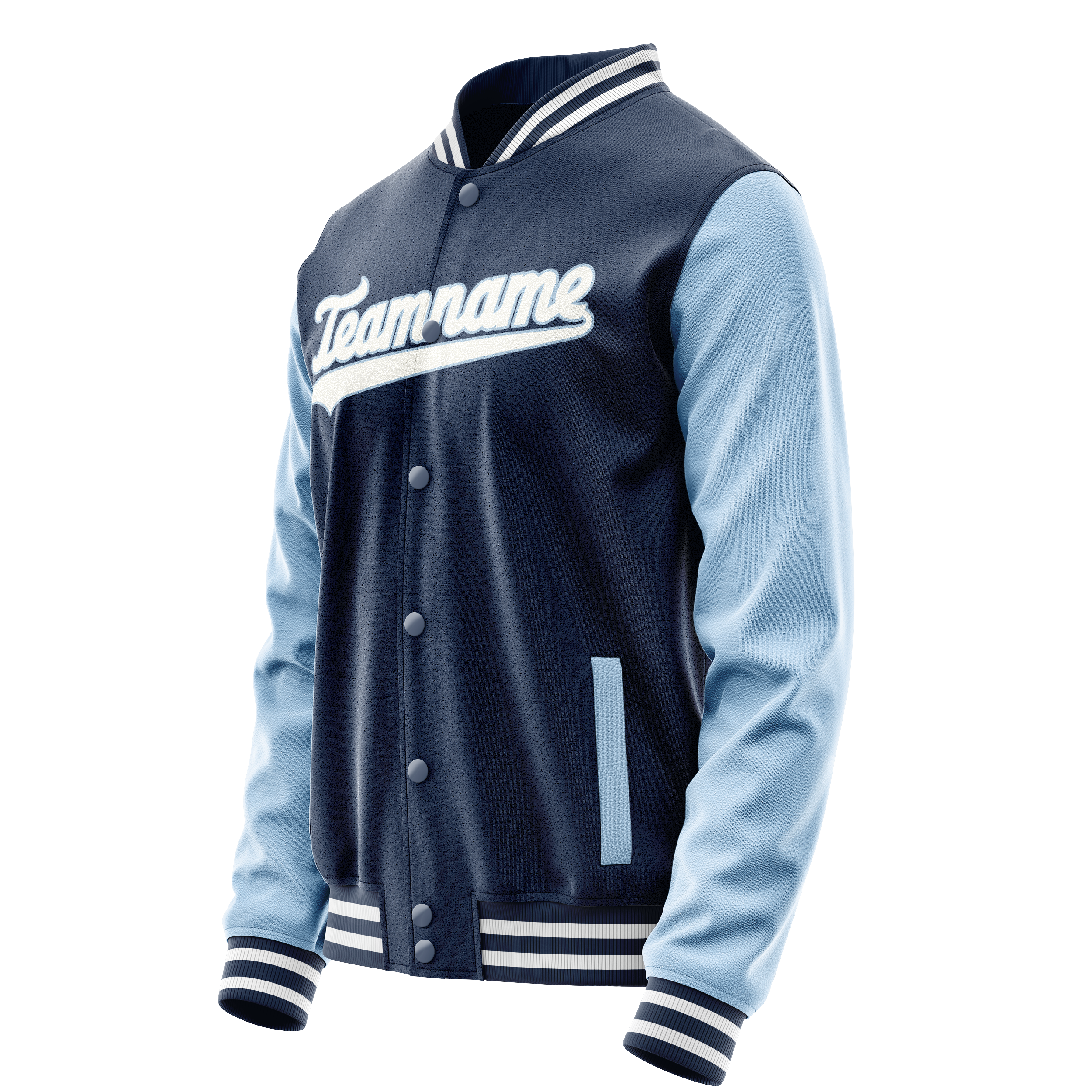 Custom Royal Light-Blue Solid Color Varsity Letterman Jacket JA02240617XF538