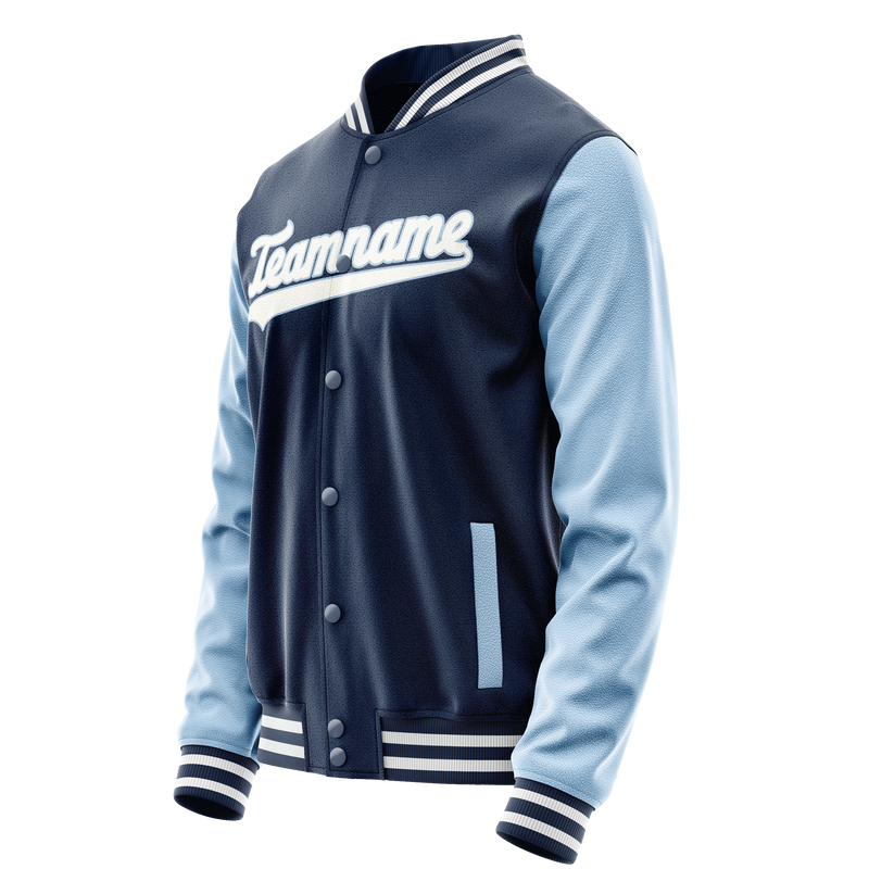 Custom Royal Light-Blue Solid Color Varsity Letterman Jacket JA02240617XF538