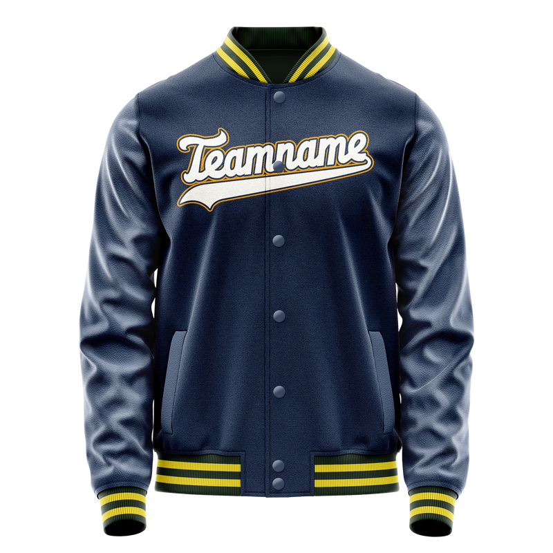 Custom Royal White Solid Color Varsity Letterman Jacket JA02240617XF548