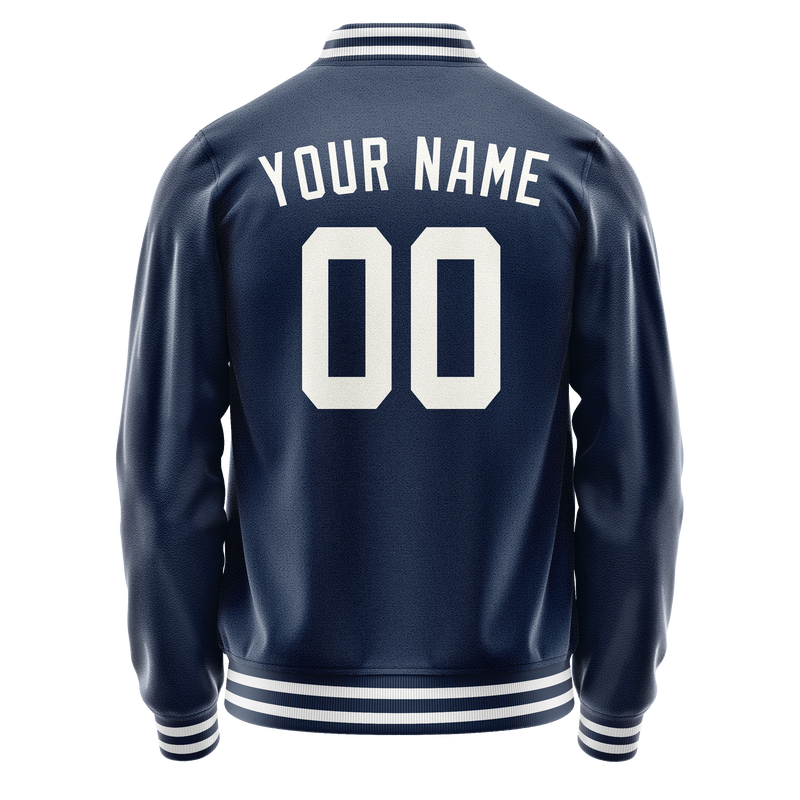 Custom Royal White Solid Color Varsity Letterman Jacket JA02240617XF561