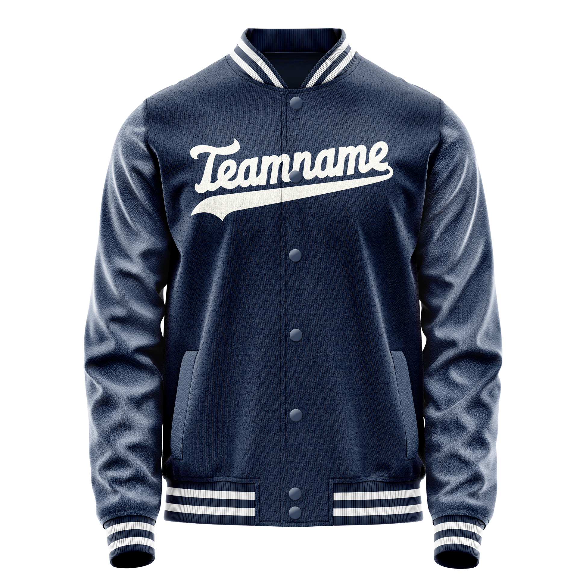 Custom Royal White Solid Color Varsity Letterman Jacket JA02240617XF561