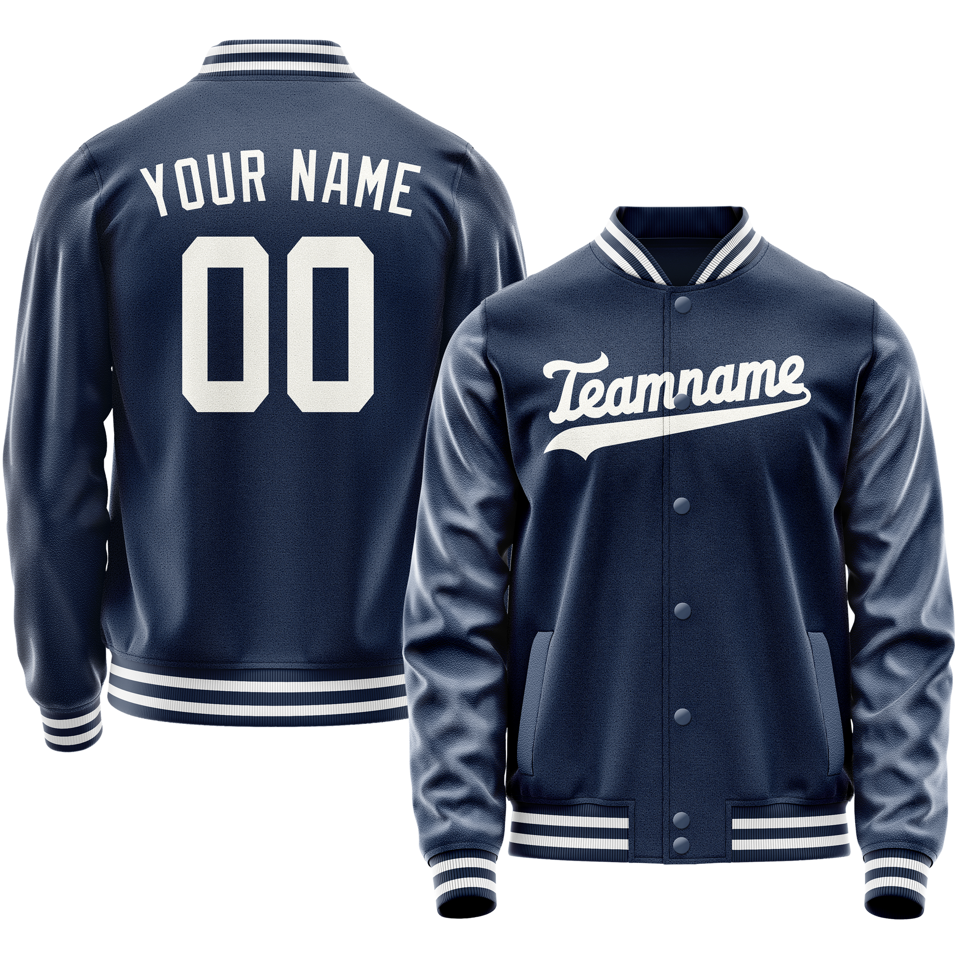 Custom Royal White Solid Color Varsity Letterman Jacket JA02240617XF561