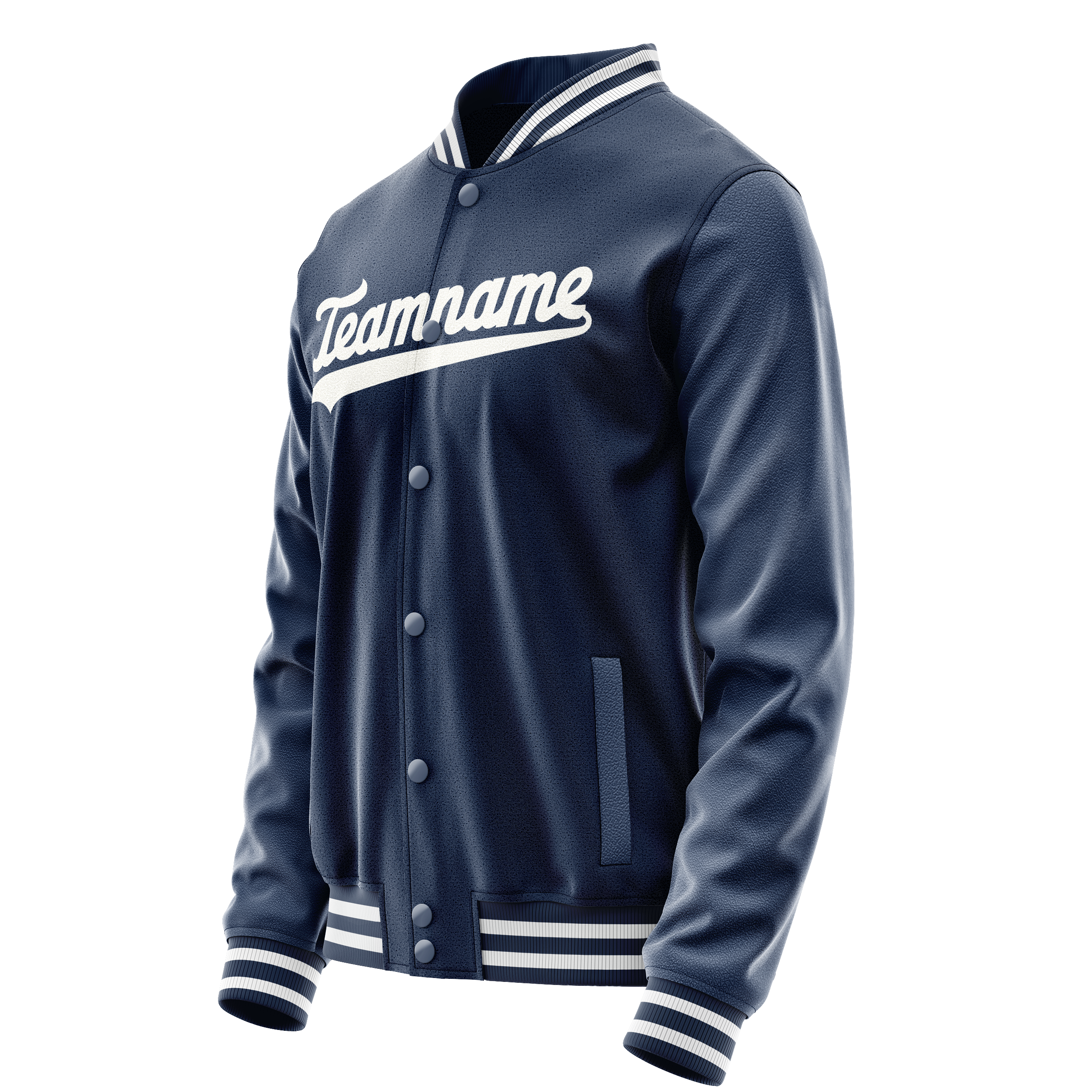 Custom Royal White Solid Color Varsity Letterman Jacket JA02240617XF561