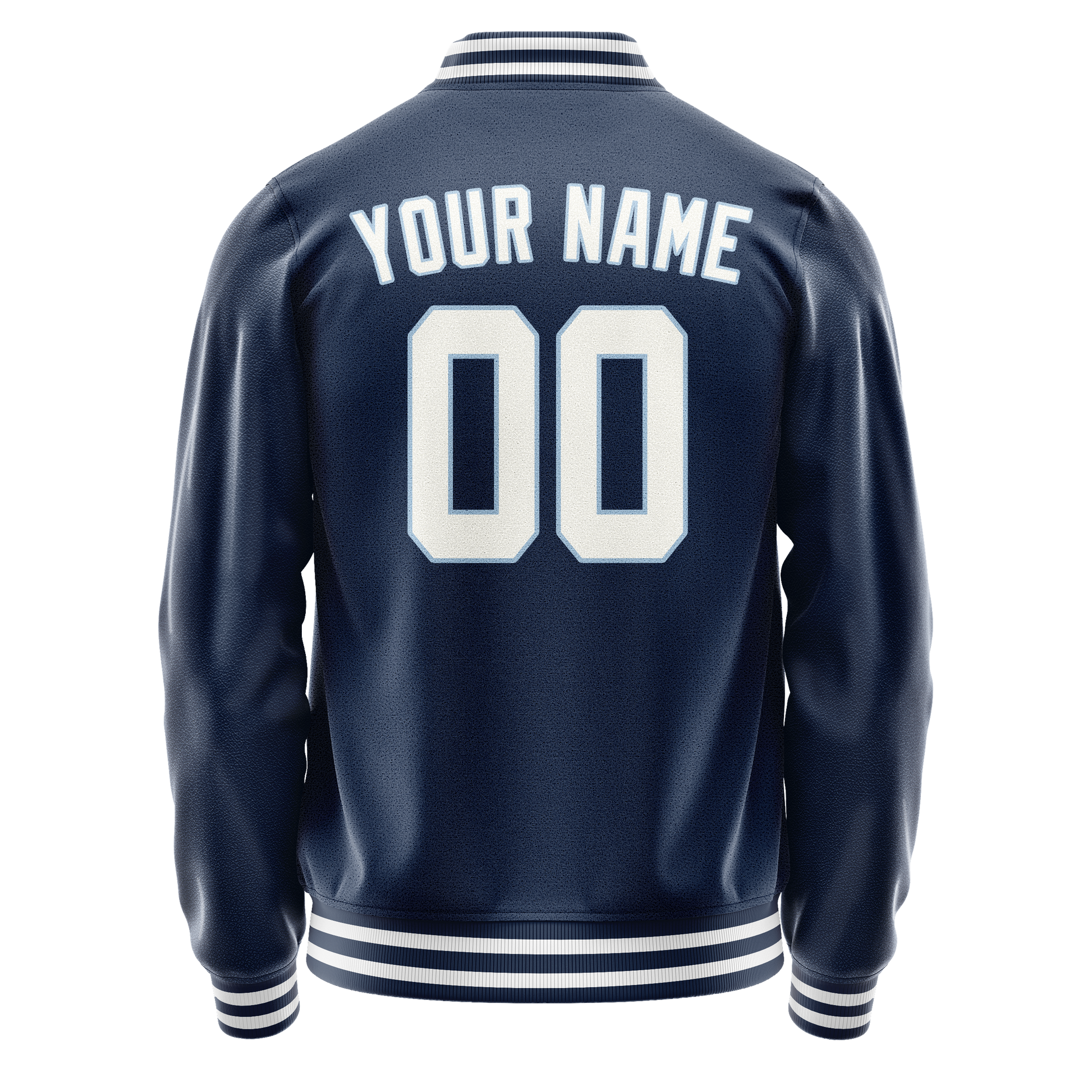 Custom Royal White Solid Color Varsity Letterman Jacket JA02240617XF563