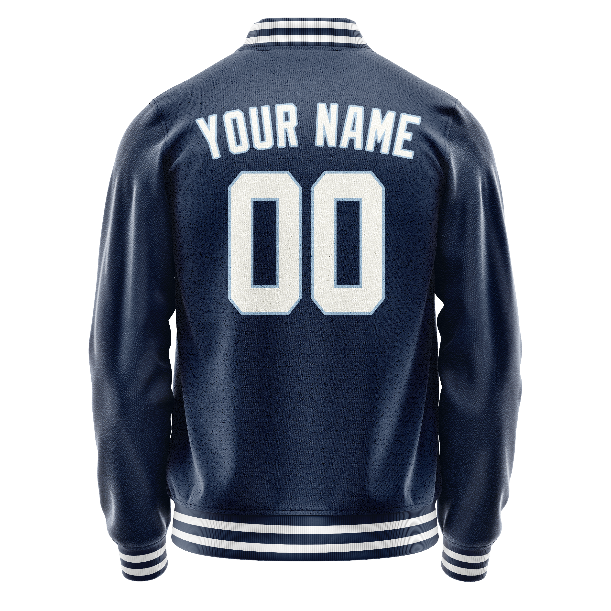Custom Royal White Solid Color Varsity Letterman Jacket JA02240617XF563