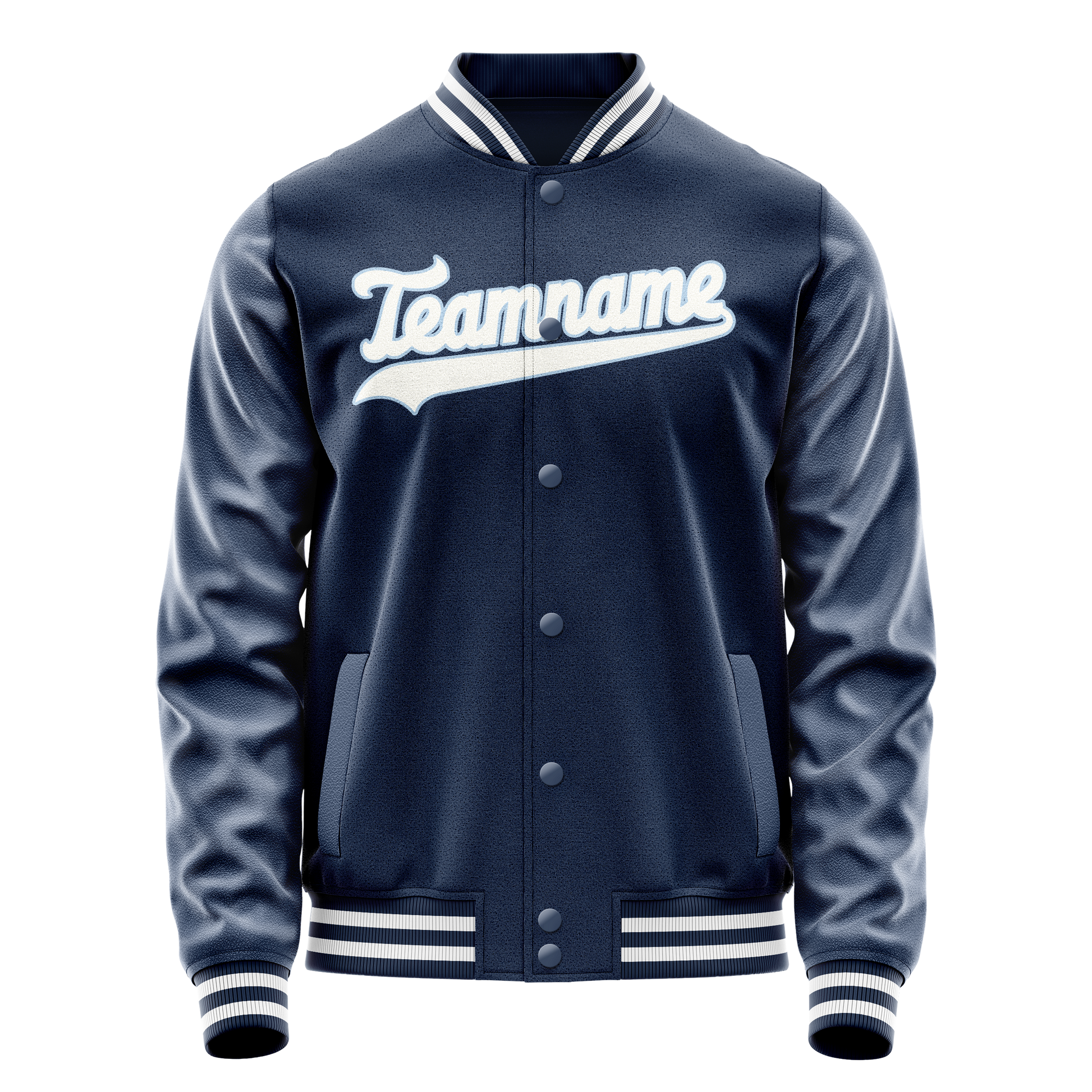 Custom Royal White Solid Color Varsity Letterman Jacket JA02240617XF563