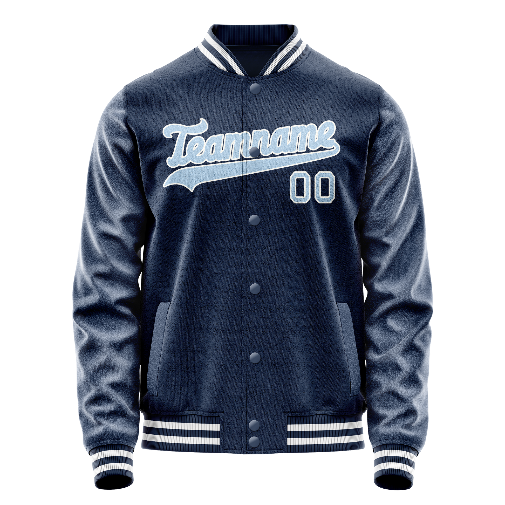 Custom Royal Light-Blue Solid Color Varsity Letterman Jacket JA02240617XF552
