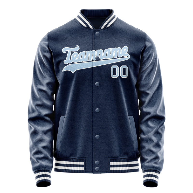 Custom Royal Light-Blue Solid Color Varsity Letterman Jacket JA02240617XF552