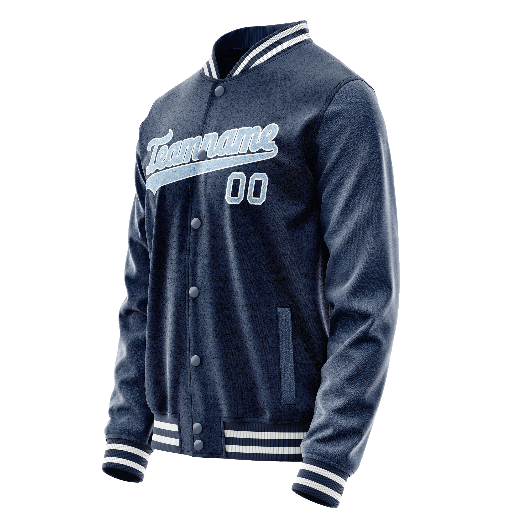 Custom Royal Light-Blue Solid Color Varsity Letterman Jacket JA02240617XF552