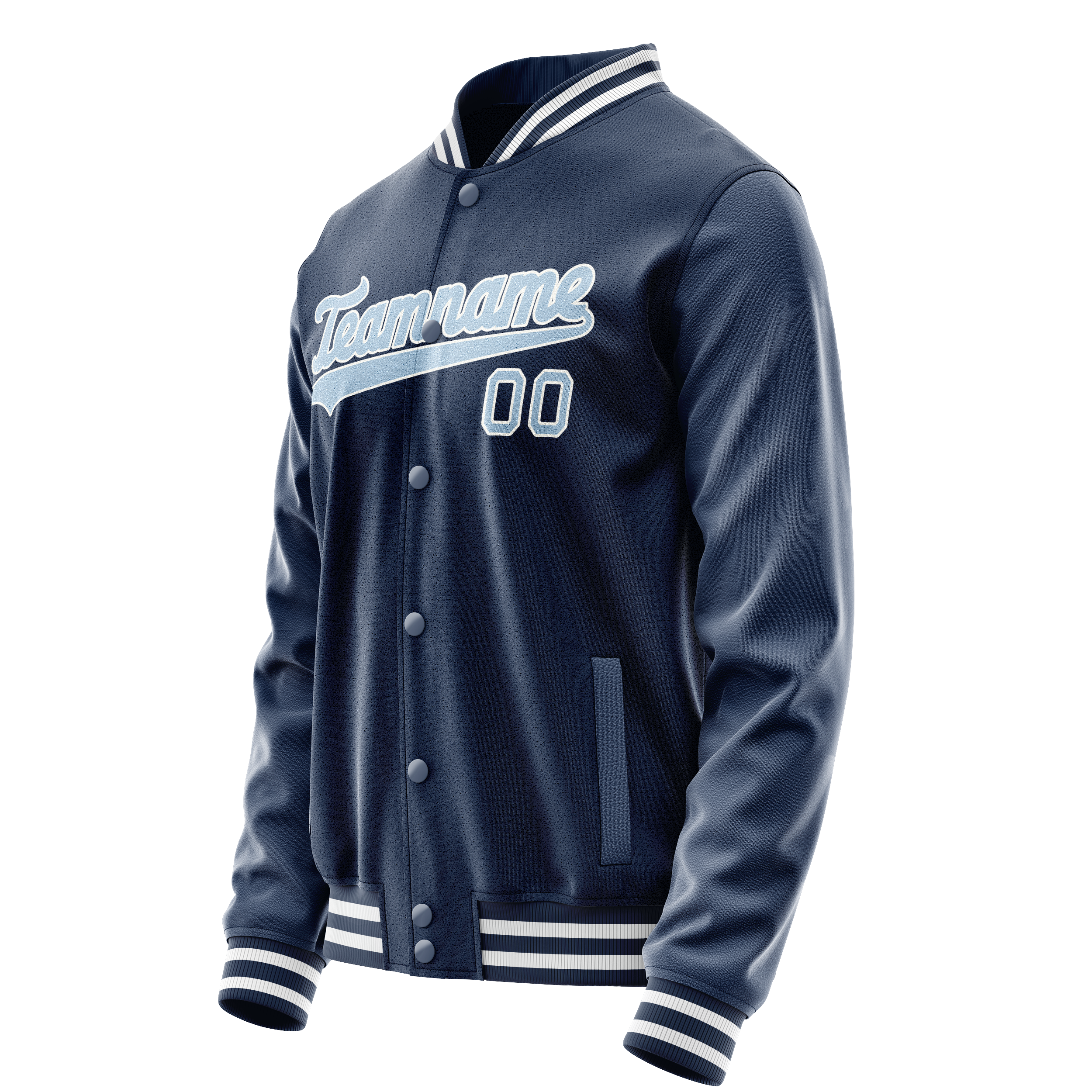 Custom Royal Light-Blue Solid Color Varsity Letterman Jacket JA02240617XF552