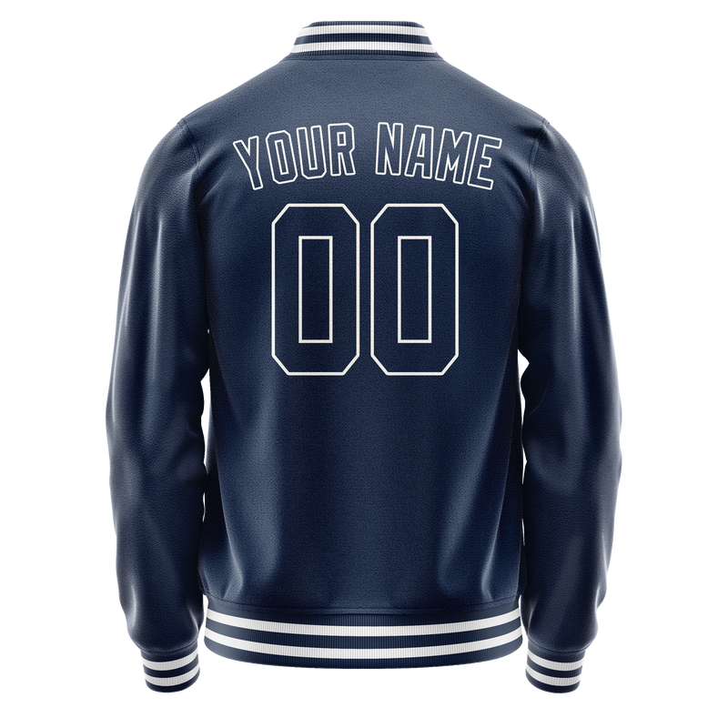 Custom Royal White Solid Color Varsity Letterman Jacket JA02240617XF537