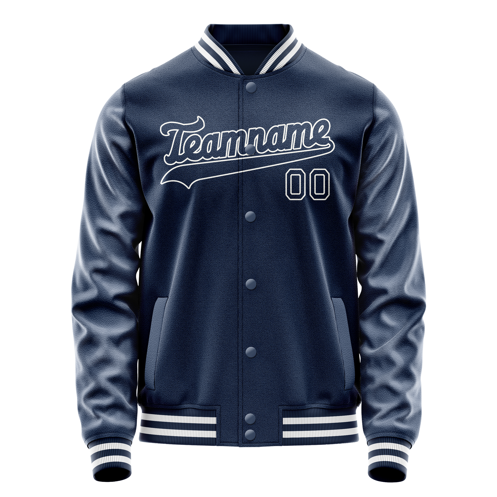 Custom Royal White Solid Color Varsity Letterman Jacket JA02240617XF537