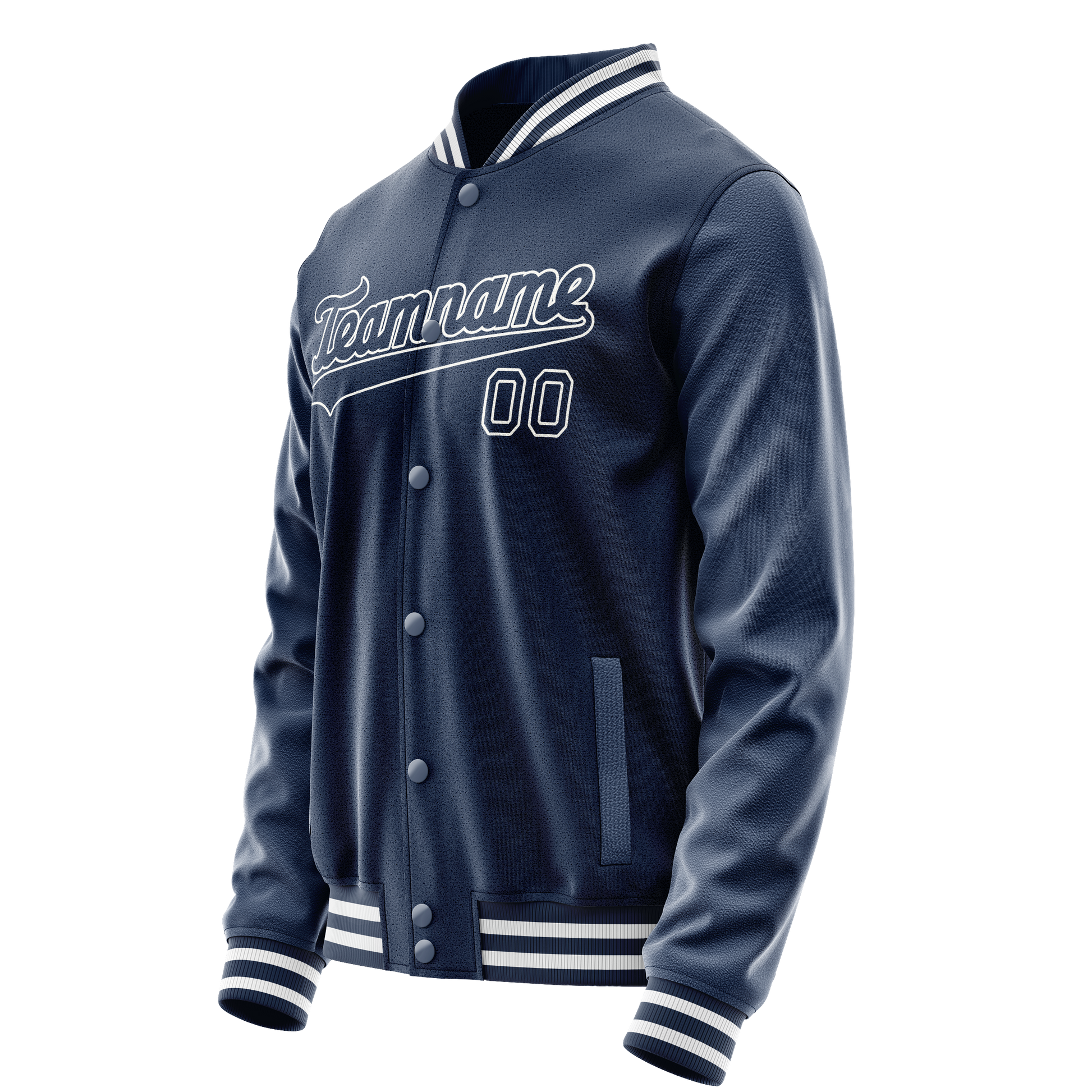 Custom Royal White Solid Color Varsity Letterman Jacket JA02240617XF537