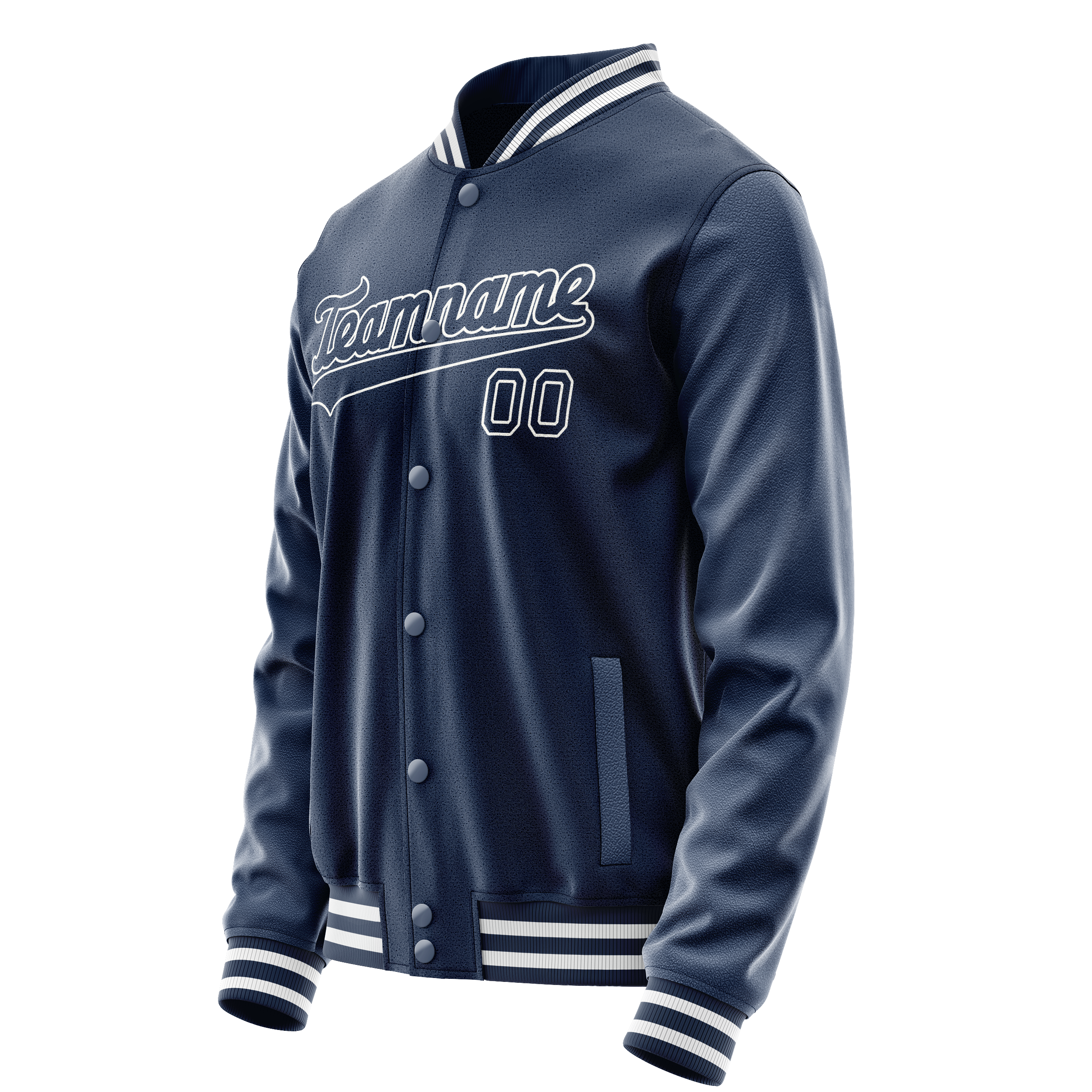 Custom Royal White Solid Color Varsity Letterman Jacket JA02240617XF537