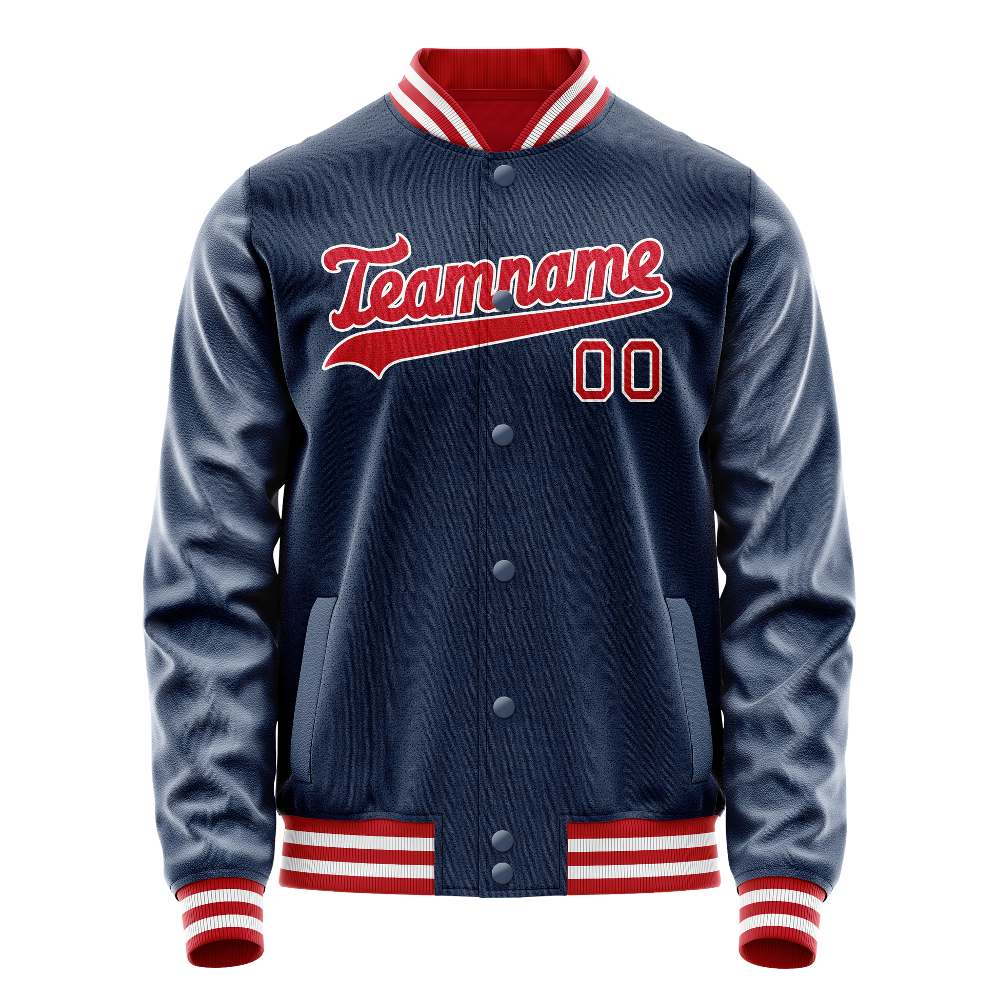 Custom Royal Crimson Solid Color Varsity Letterman Jacket JA02240617XF555