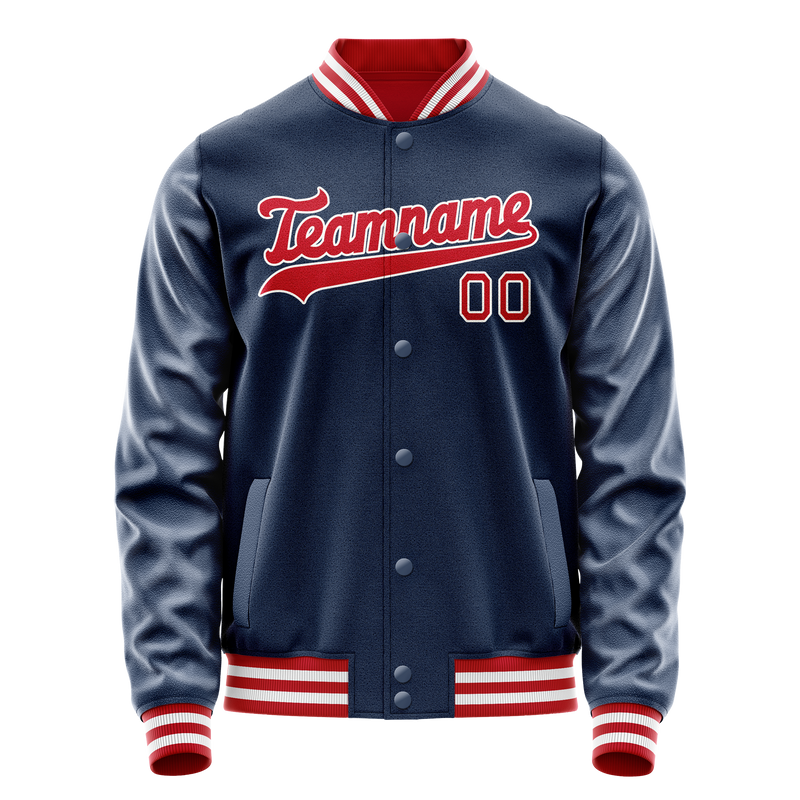 Custom Royal Crimson Solid Color Varsity Letterman Jacket JA02240617XF555
