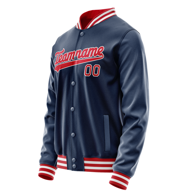 Custom Royal Crimson Solid Color Varsity Letterman Jacket JA02240617XF555