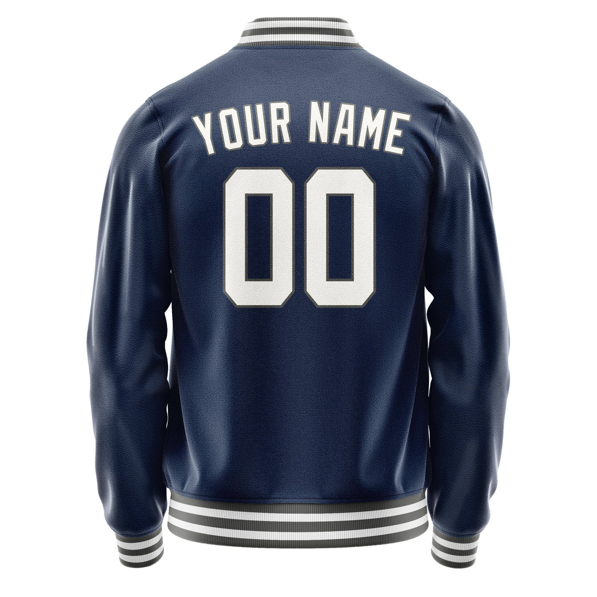 Custom Royal White Solid Color Varsity Letterman Jacket JA02240617XF554