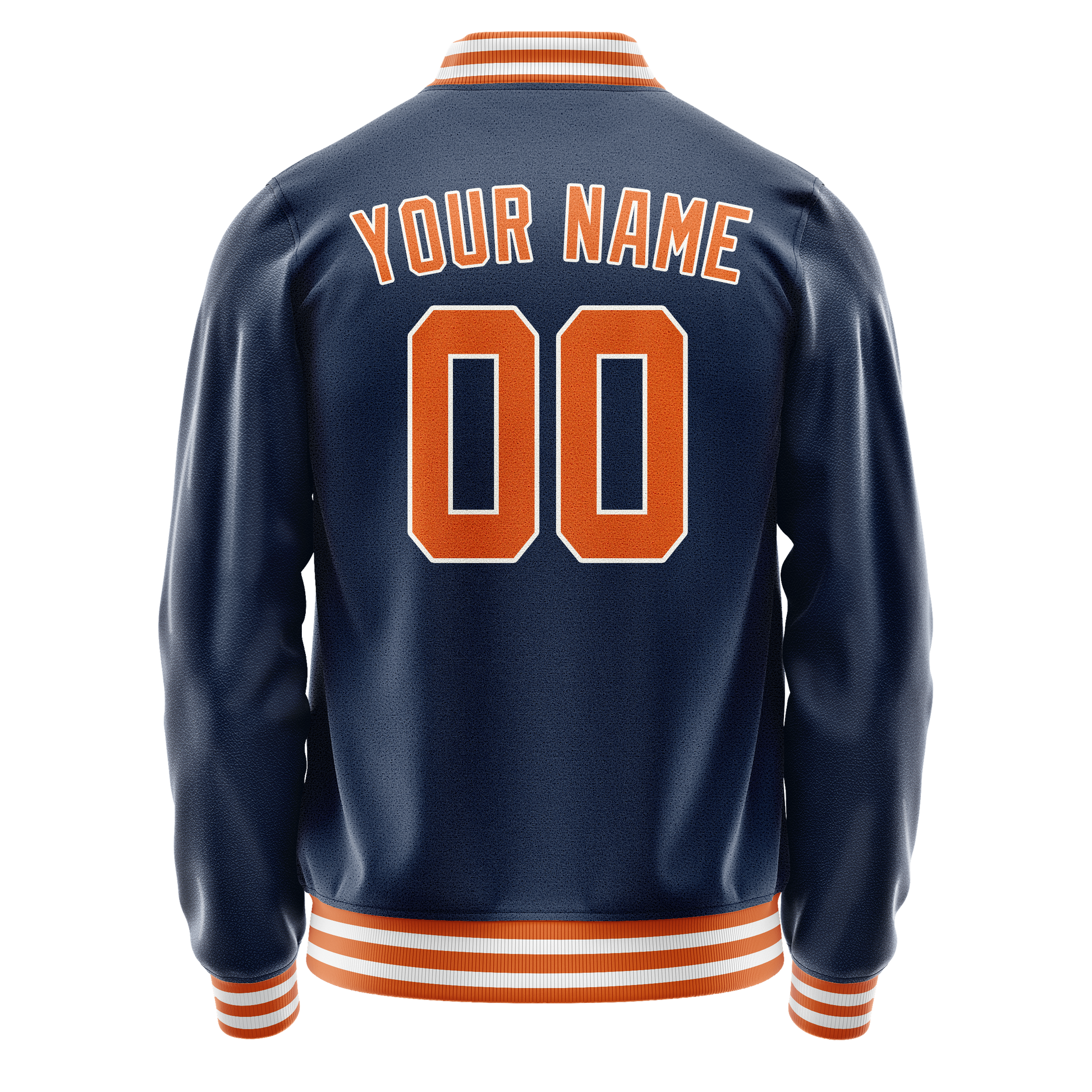 Custom Royal Orange Solid Color Varsity Letterman Jacket JA02240617XF540