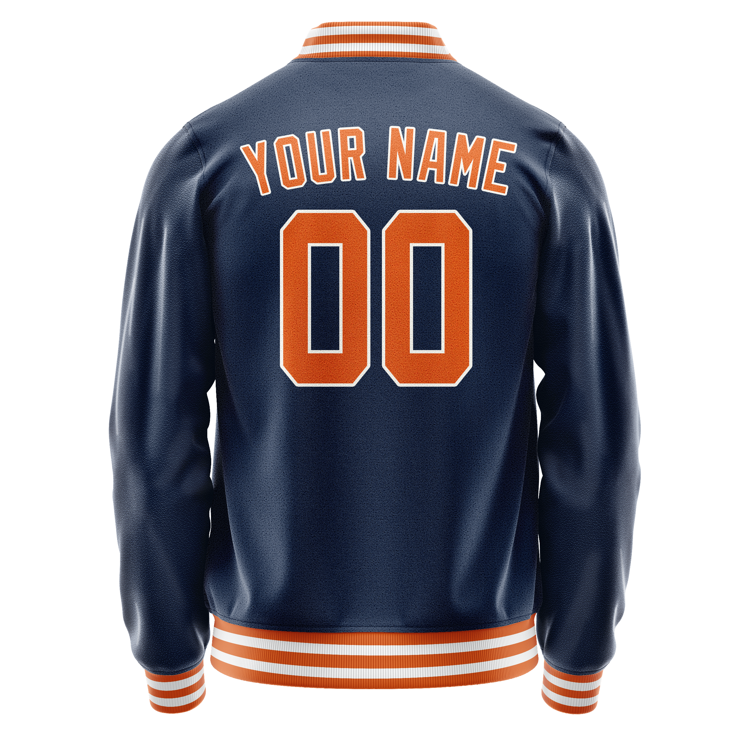 Custom Royal Orange Solid Color Varsity Letterman Jacket JA02240617XF540