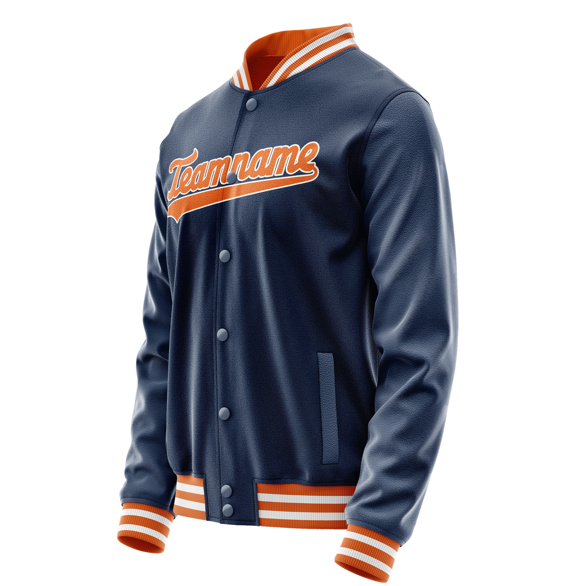 Custom Royal Orange Solid Color Varsity Letterman Jacket JA02240617XF540