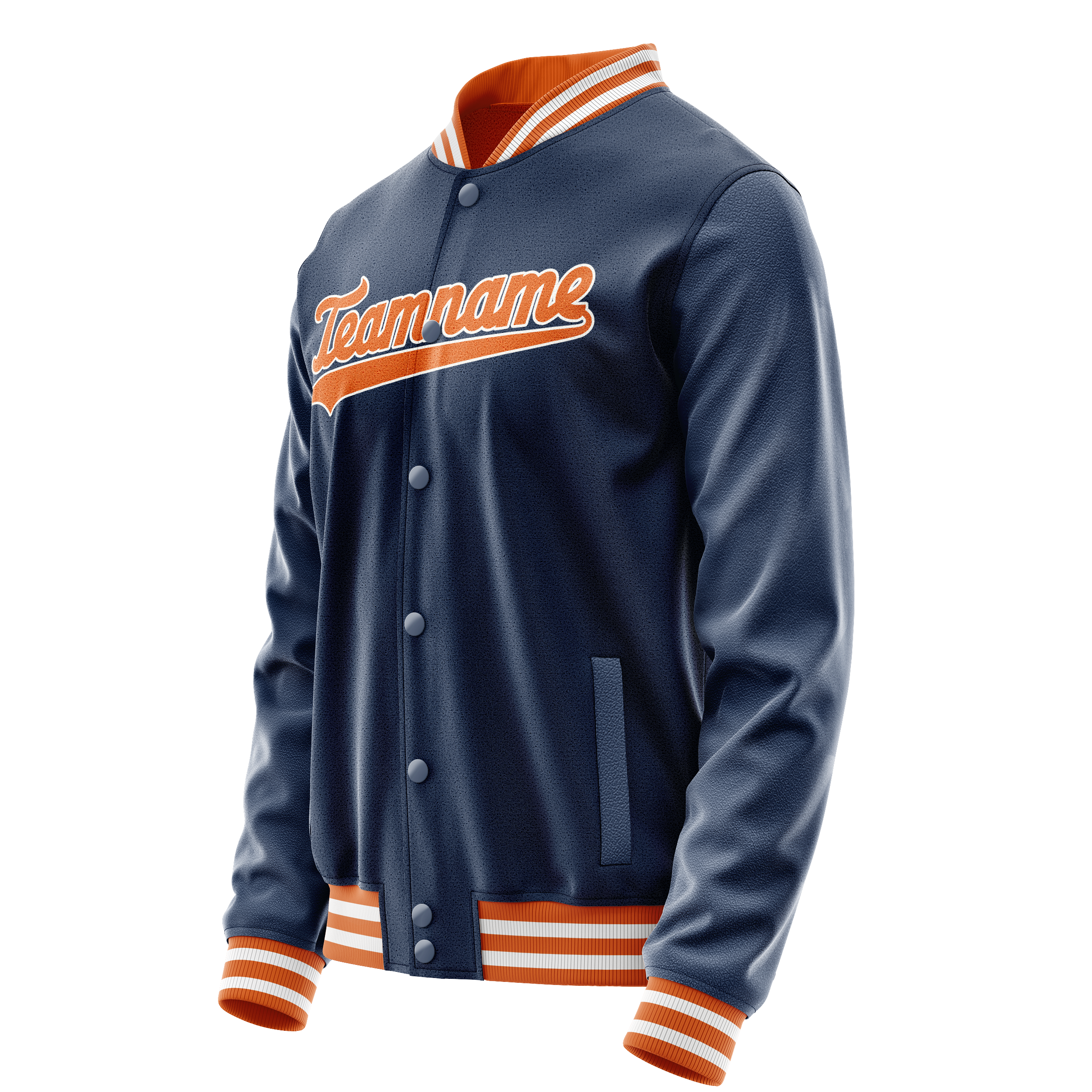 Custom Royal Orange Solid Color Varsity Letterman Jacket JA02240617XF540