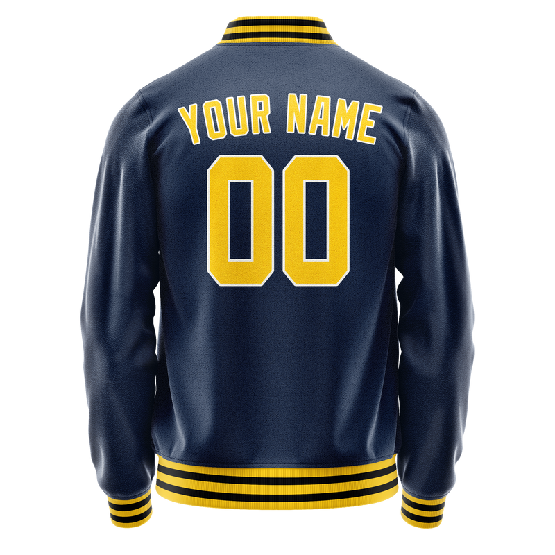 Custom Royal Gold Solid Color Varsity Letterman Jacket JA02240617XF565