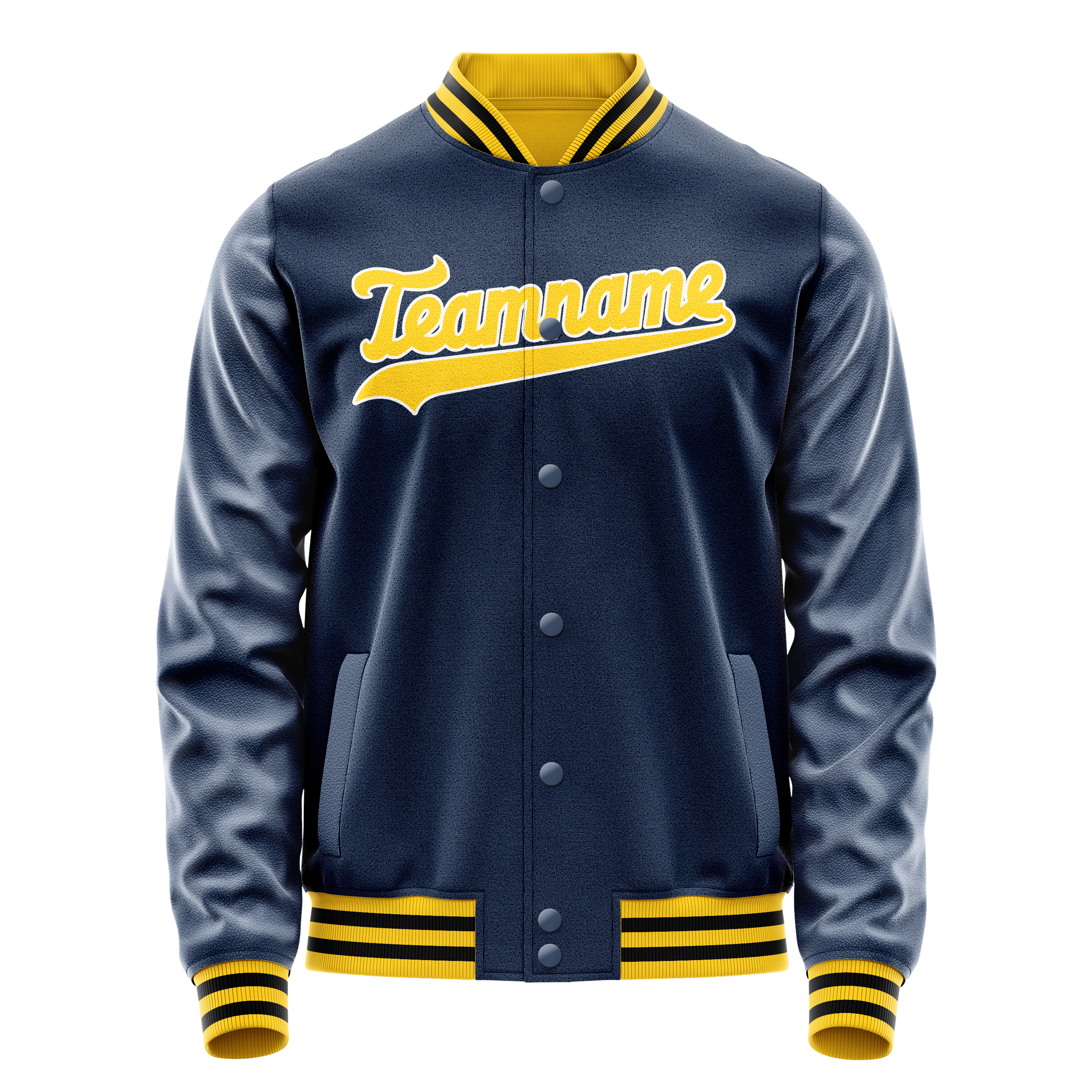 Custom Royal Gold Solid Color Varsity Letterman Jacket JA02240617XF565