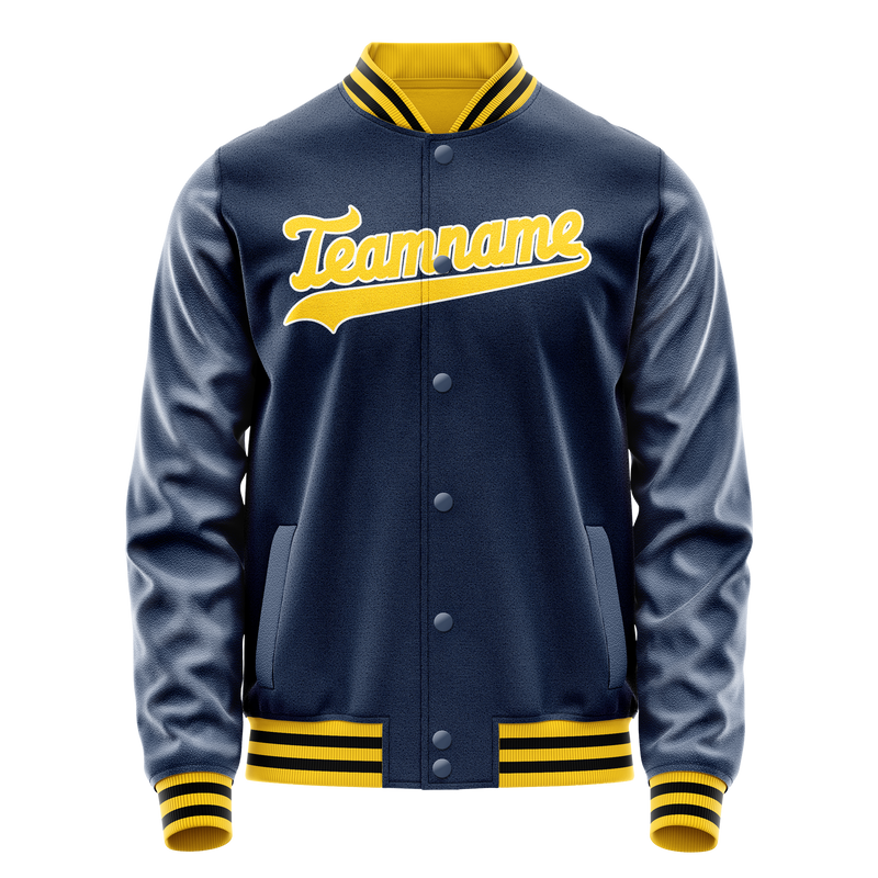 Custom Royal Gold Solid Color Varsity Letterman Jacket JA02240617XF565