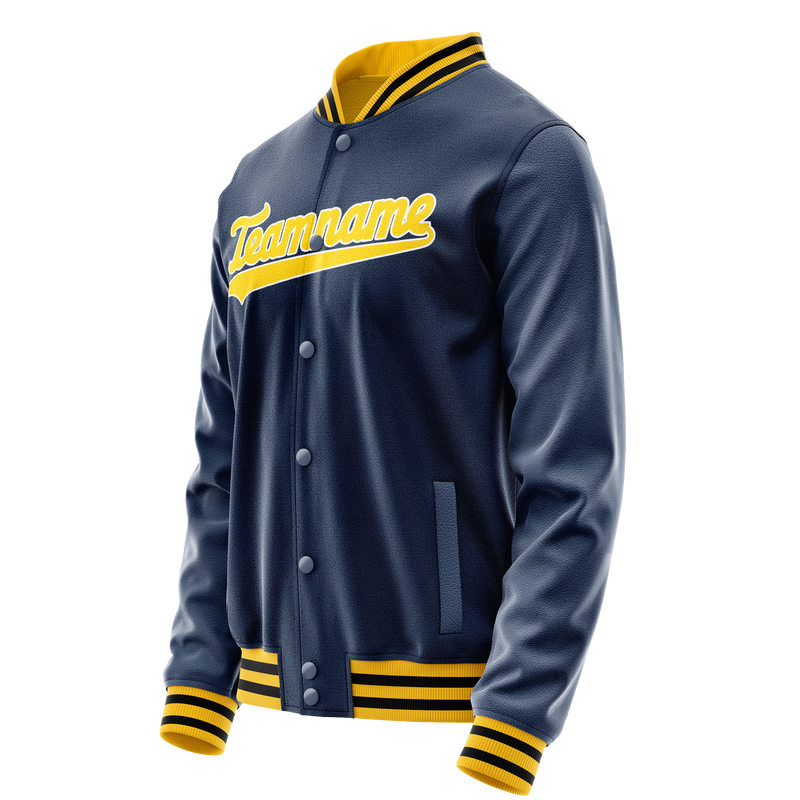Custom Royal Gold Solid Color Varsity Letterman Jacket JA02240617XF565