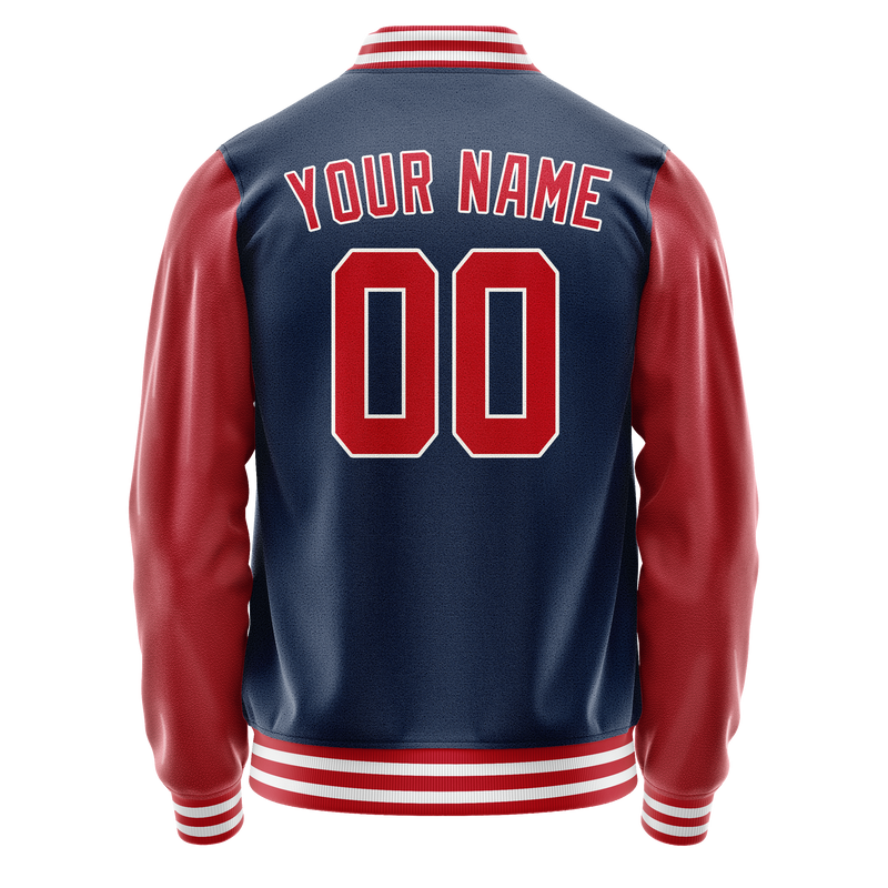Custom Royal Texas-Orange Solid Color Varsity Letterman Jacket JA02240617XF541