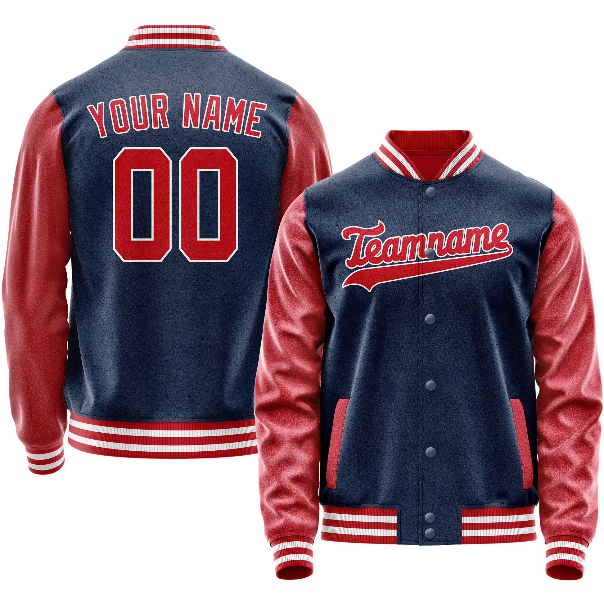 Custom Royal Texas-Orange Solid Color Varsity Letterman Jacket JA02240617XF541