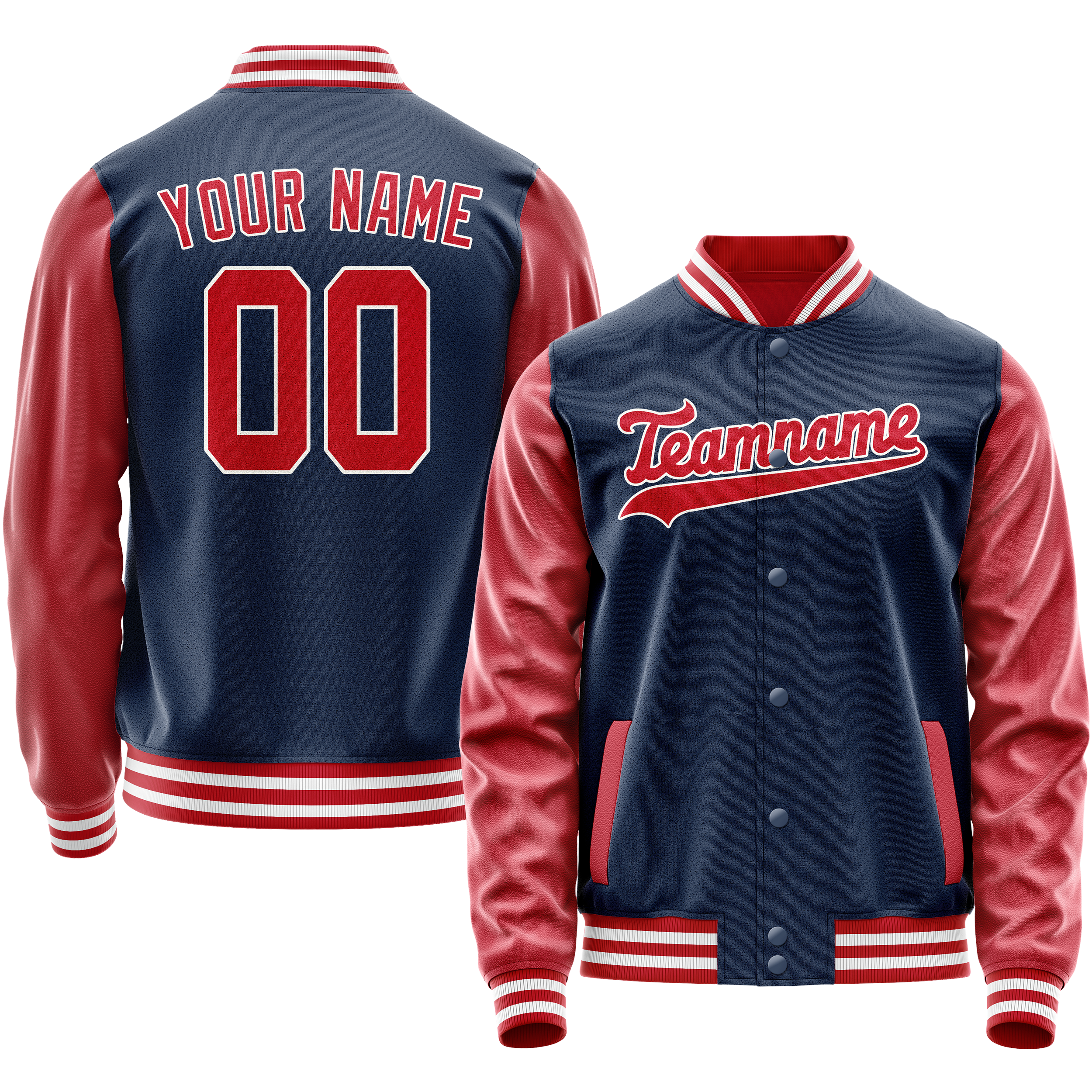 Custom Royal Texas-Orange Solid Color Varsity Letterman Jacket JA02240617XF541