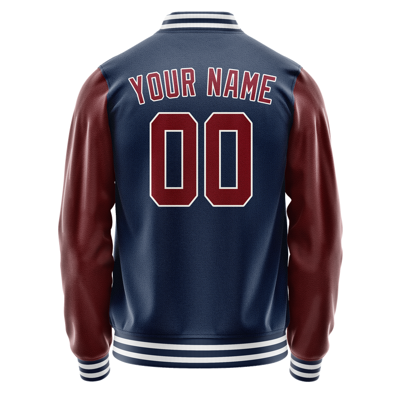 Custom Royal Brown Solid Color Varsity Letterman Jacket JA02240617XF557