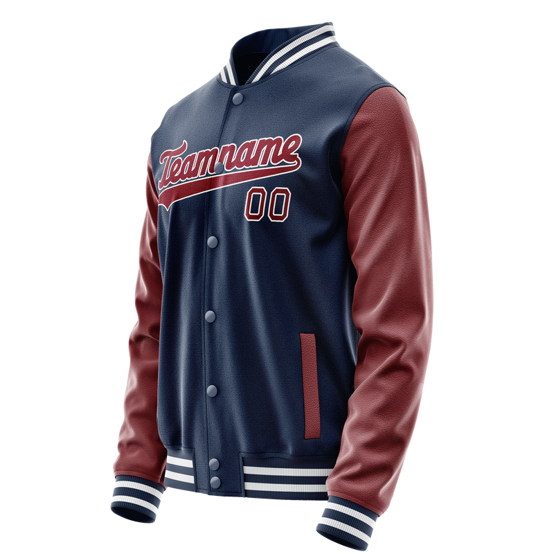 Custom Royal Brown Solid Color Varsity Letterman Jacket JA02240617XF557