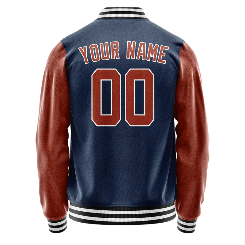 Custom Royal Brown Solid Color Varsity Letterman Jacket JA02240617XF544