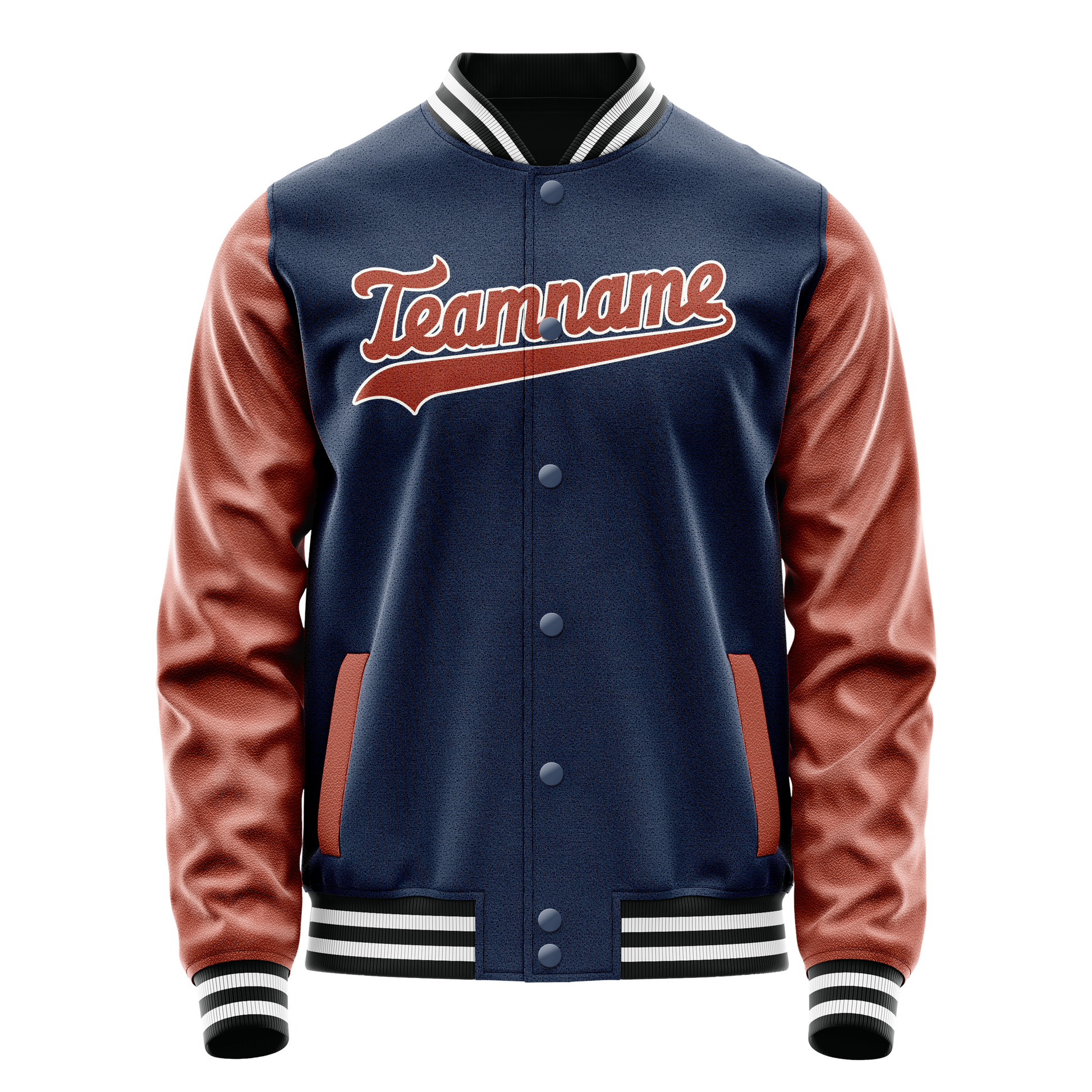 Custom Royal Brown Solid Color Varsity Letterman Jacket JA02240617XF544