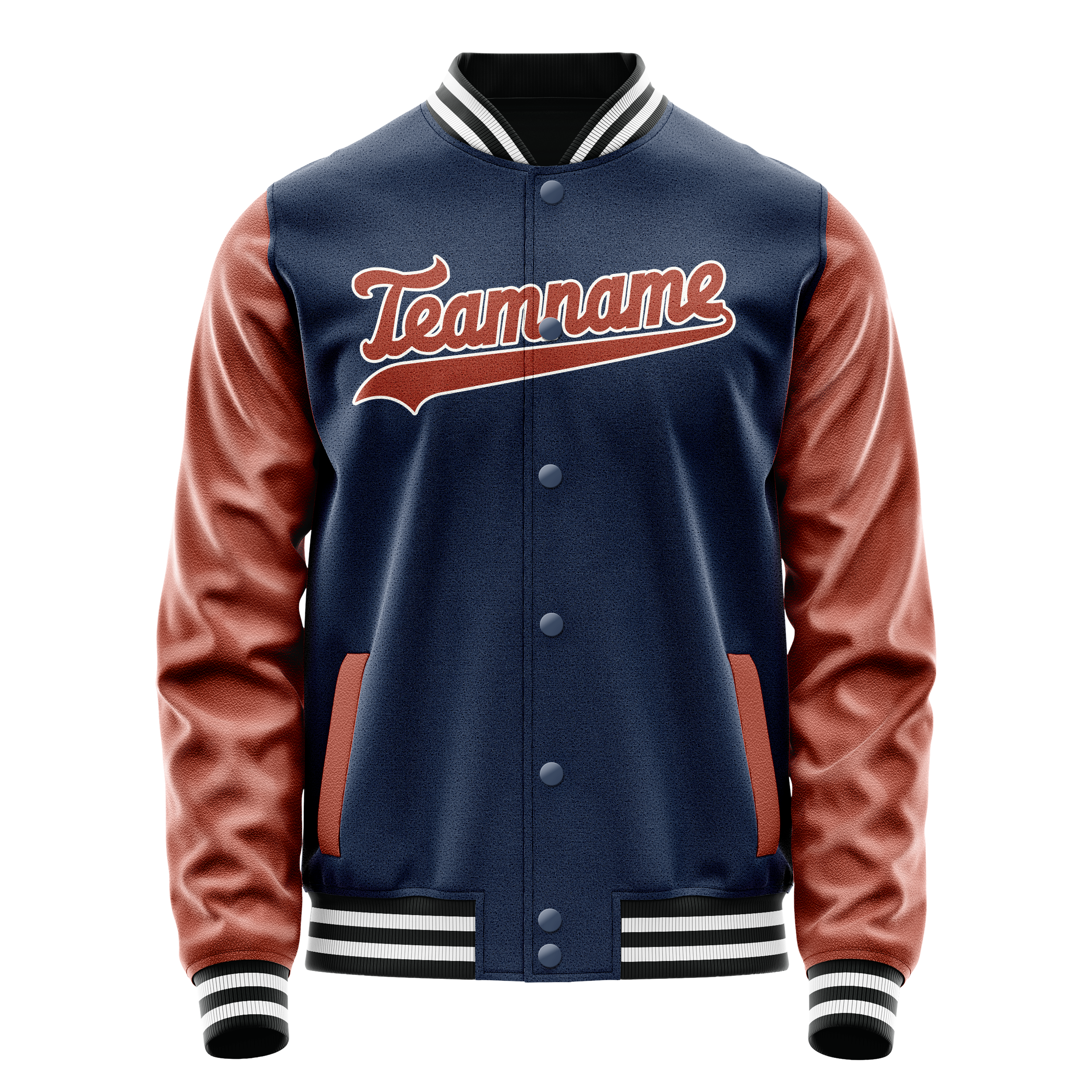 Custom Royal Brown Solid Color Varsity Letterman Jacket JA02240617XF544
