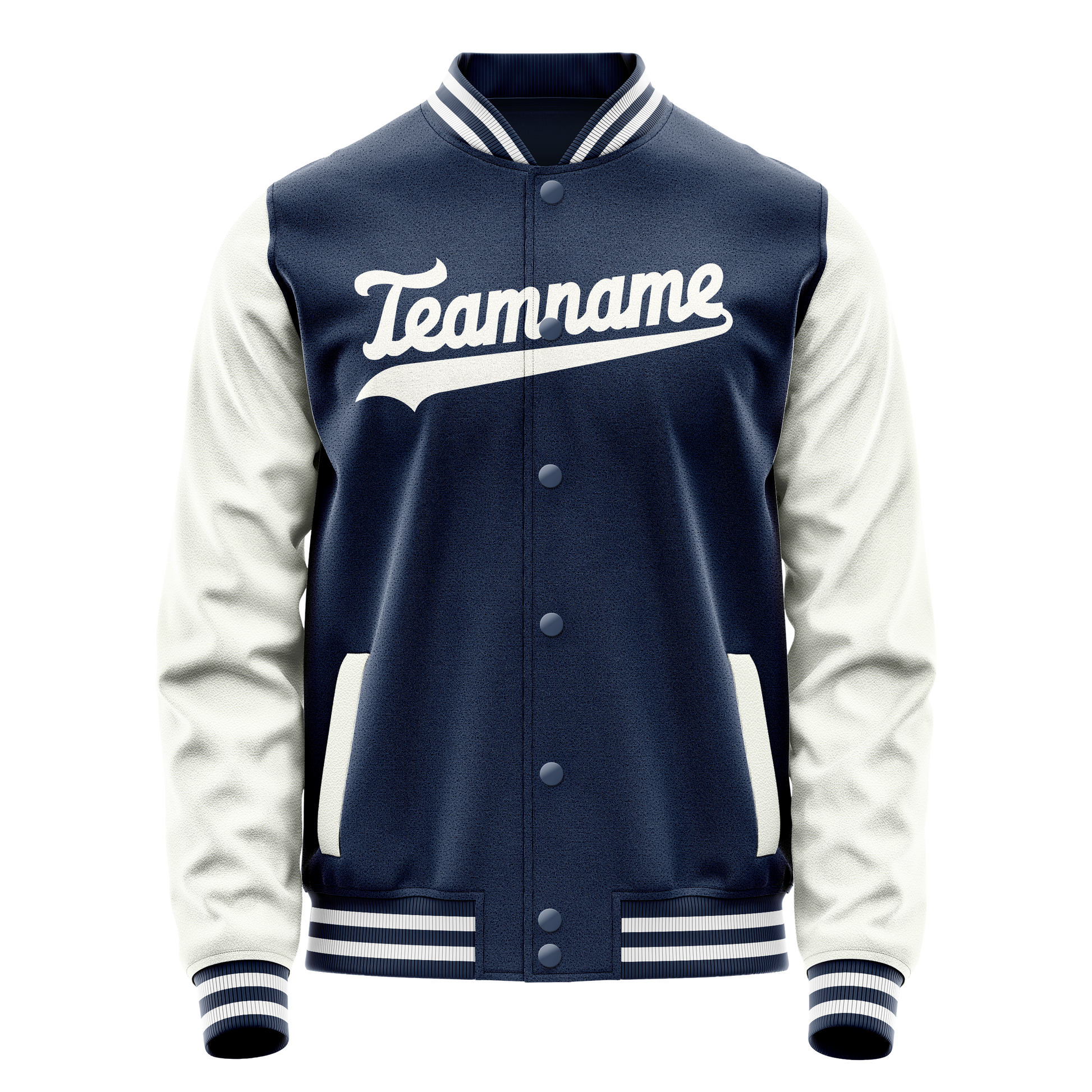 Custom Royal White Solid Color Varsity Letterman Jacket JA02240617XF547