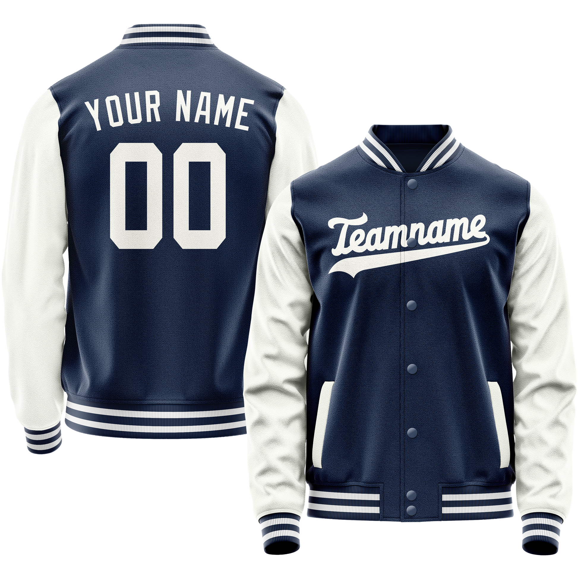 Custom Royal White Solid Color Varsity Letterman Jacket JA02240617XF547