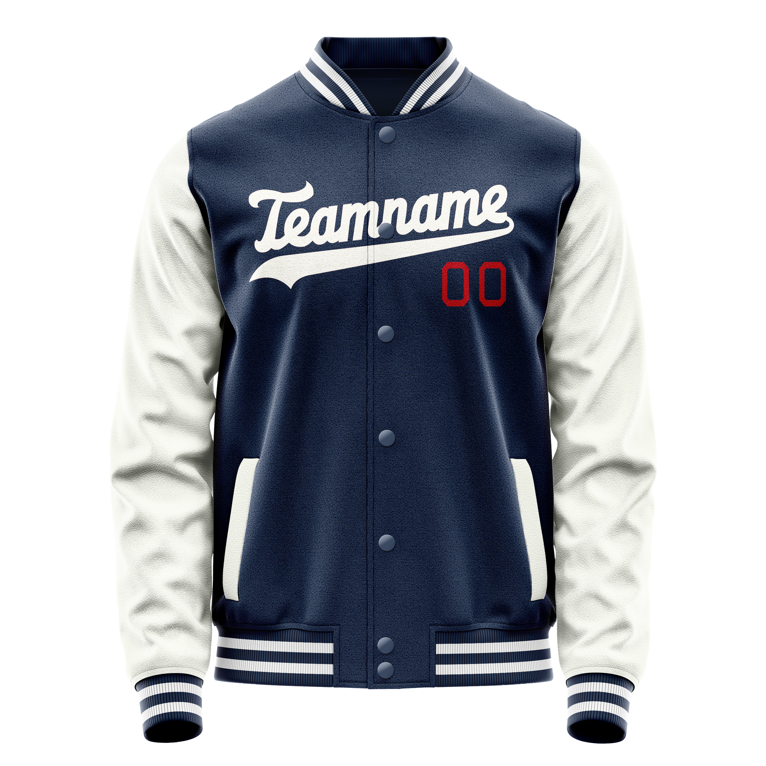 Custom Royal White Solid Color Varsity Letterman Jacket JA02240617XF556