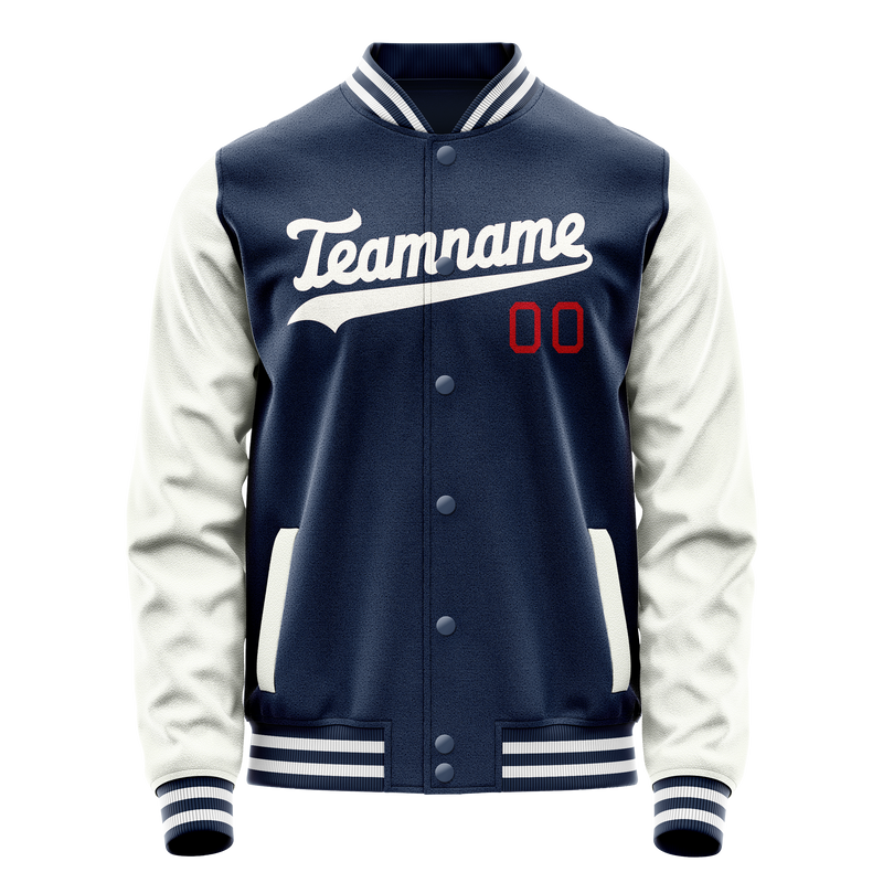 Custom Royal White Solid Color Varsity Letterman Jacket JA02240617XF556