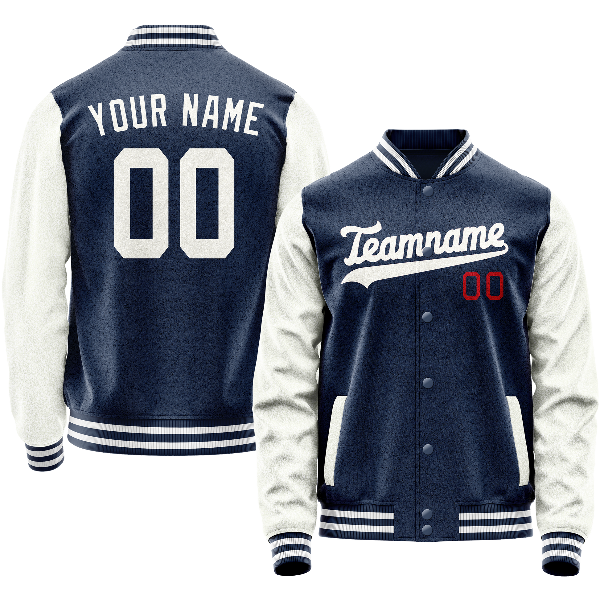 Custom Royal White Solid Color Varsity Letterman Jacket JA02240617XF556