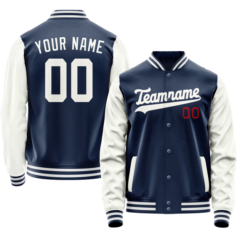 Custom Royal White Solid Color Varsity Letterman Jacket JA02240617XF556